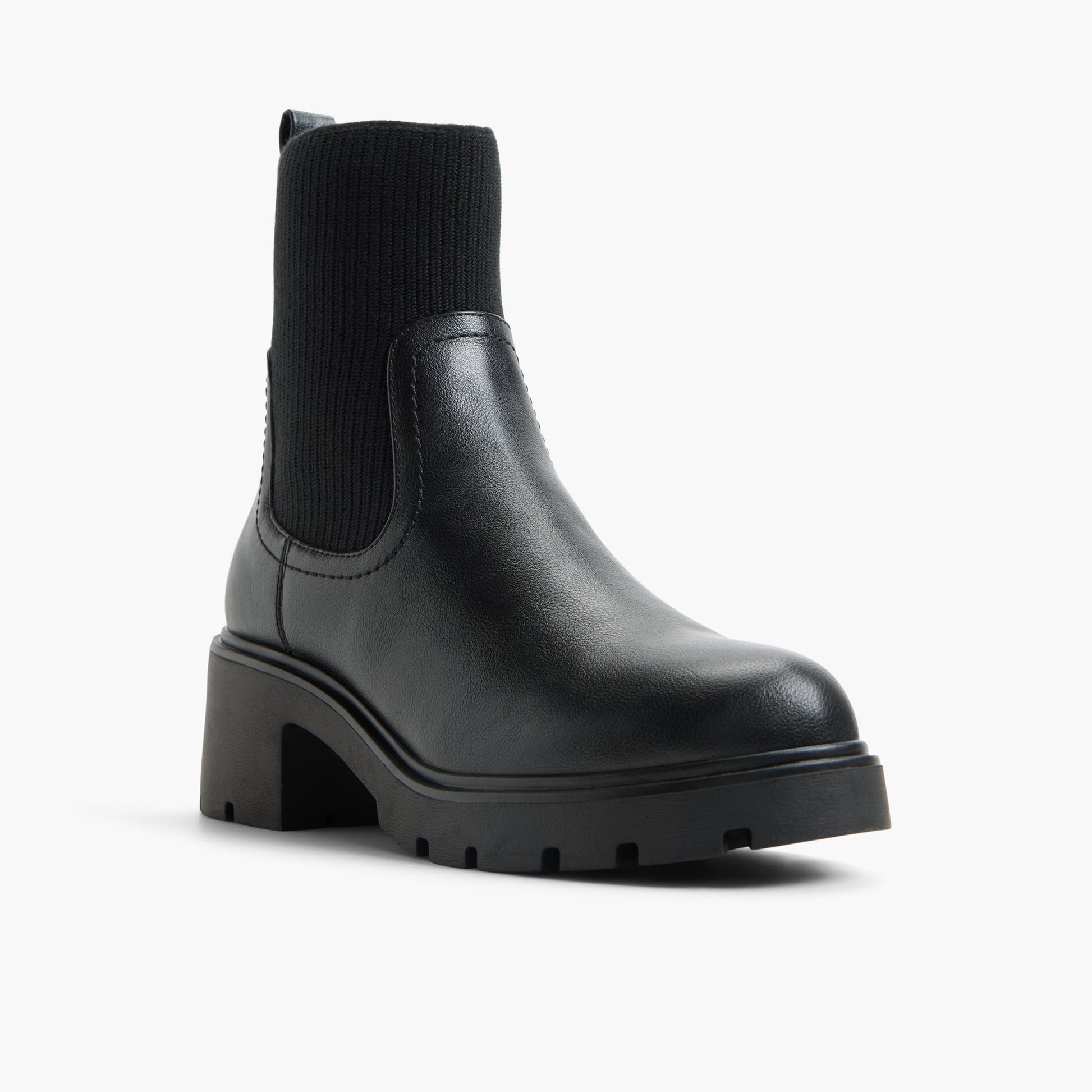 Three-quarter angle of Black Vienne Chelsea Boots's front side