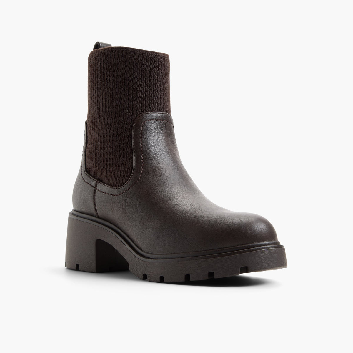 Three-quarter angle of Dark brown Vienne Chelsea Boots's front side