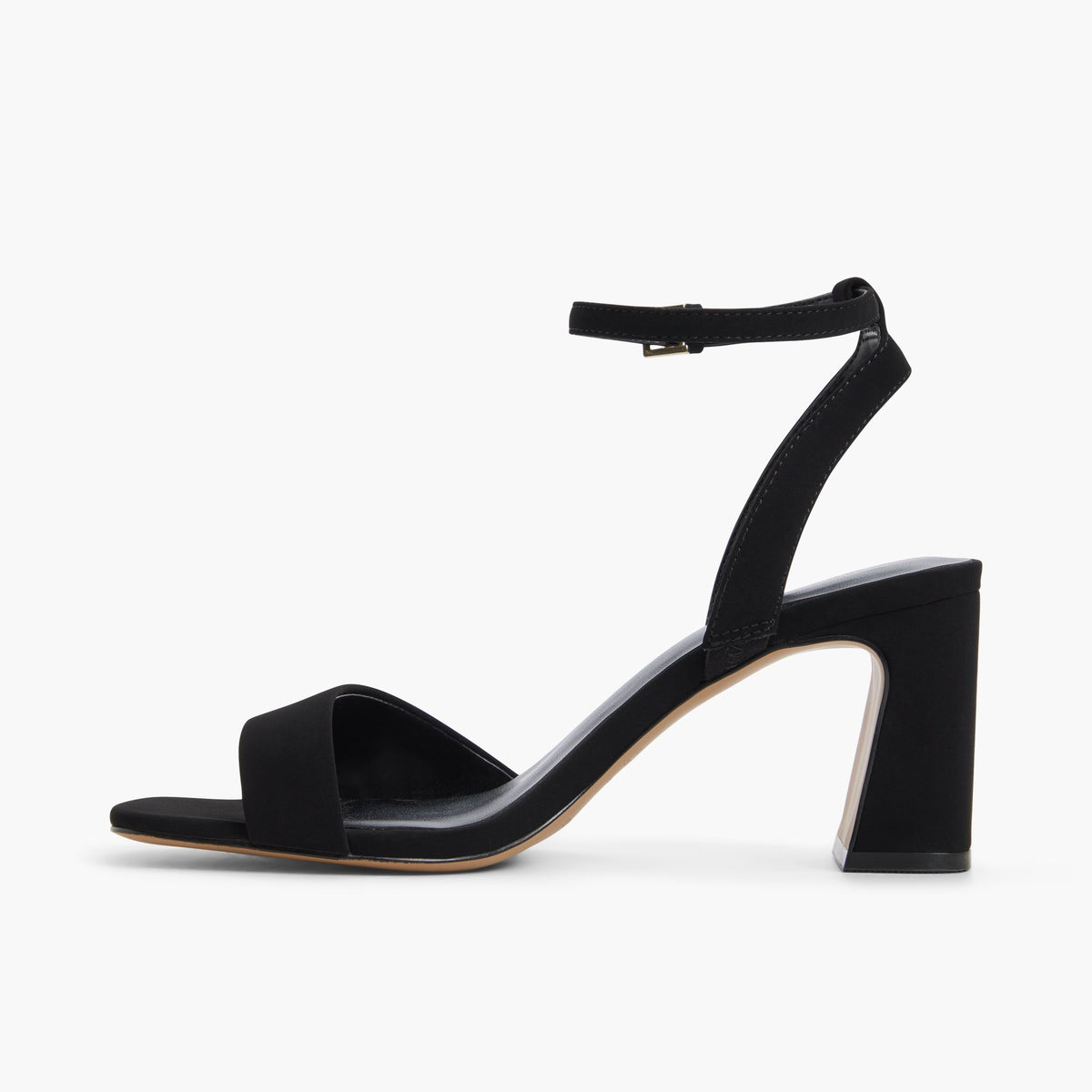 Vue latérale de Noir Ellana Sandales à talons