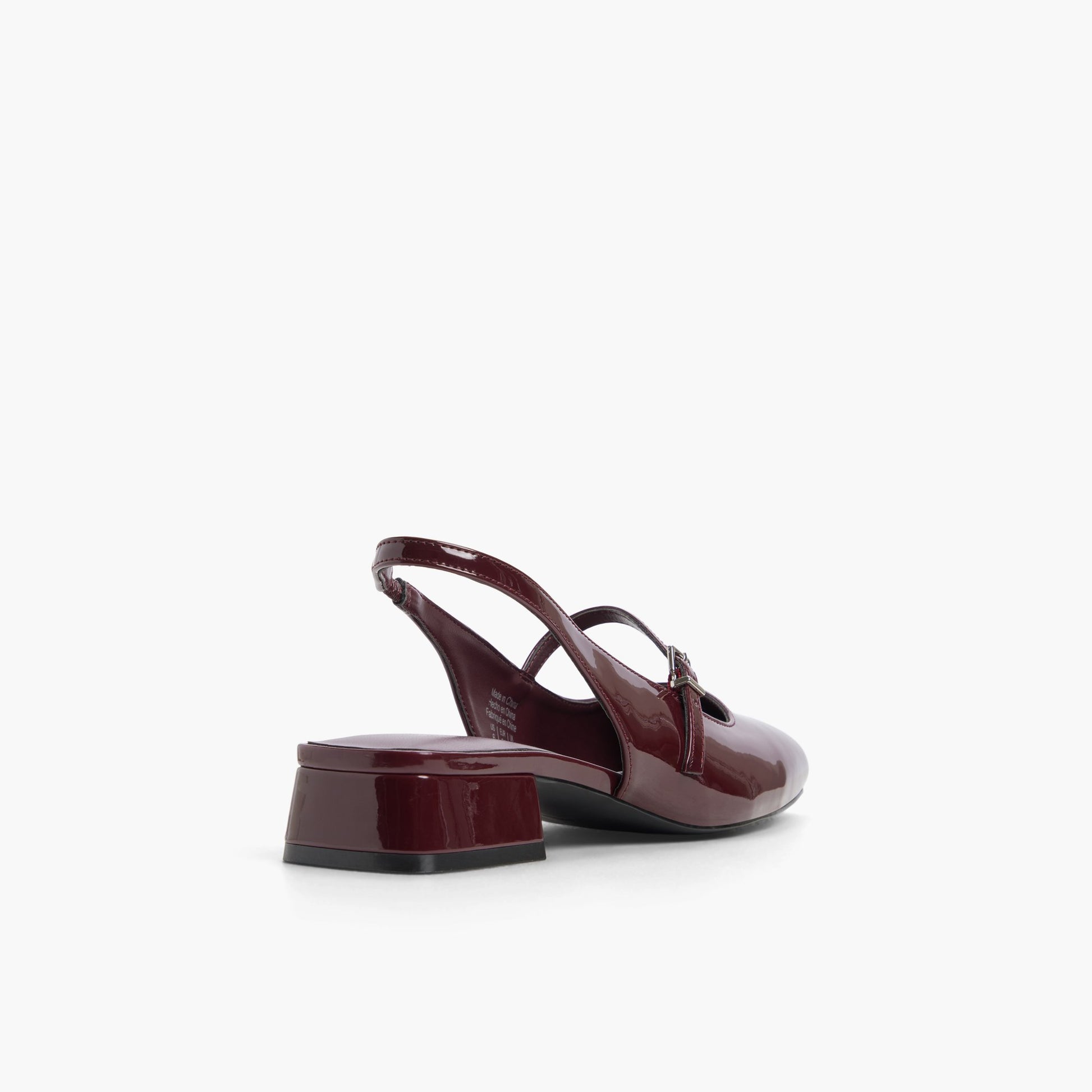 Three-quarter angle of Bordo Viviianna Slingback Mary Janes's back side