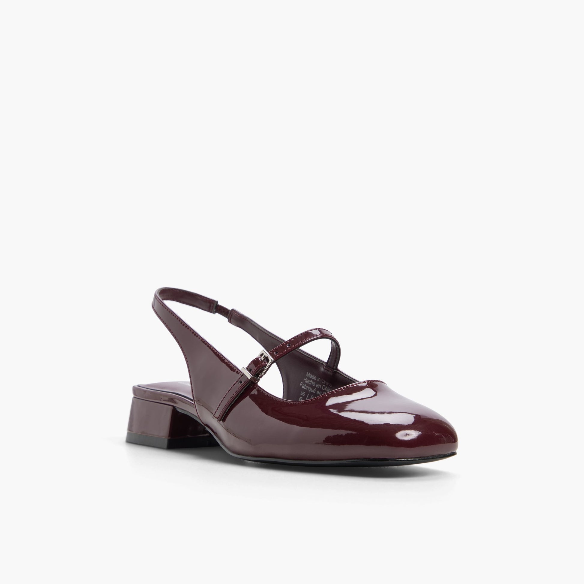 Three-quarter angle of Bordo Viviianna Slingback Mary Janes's front side