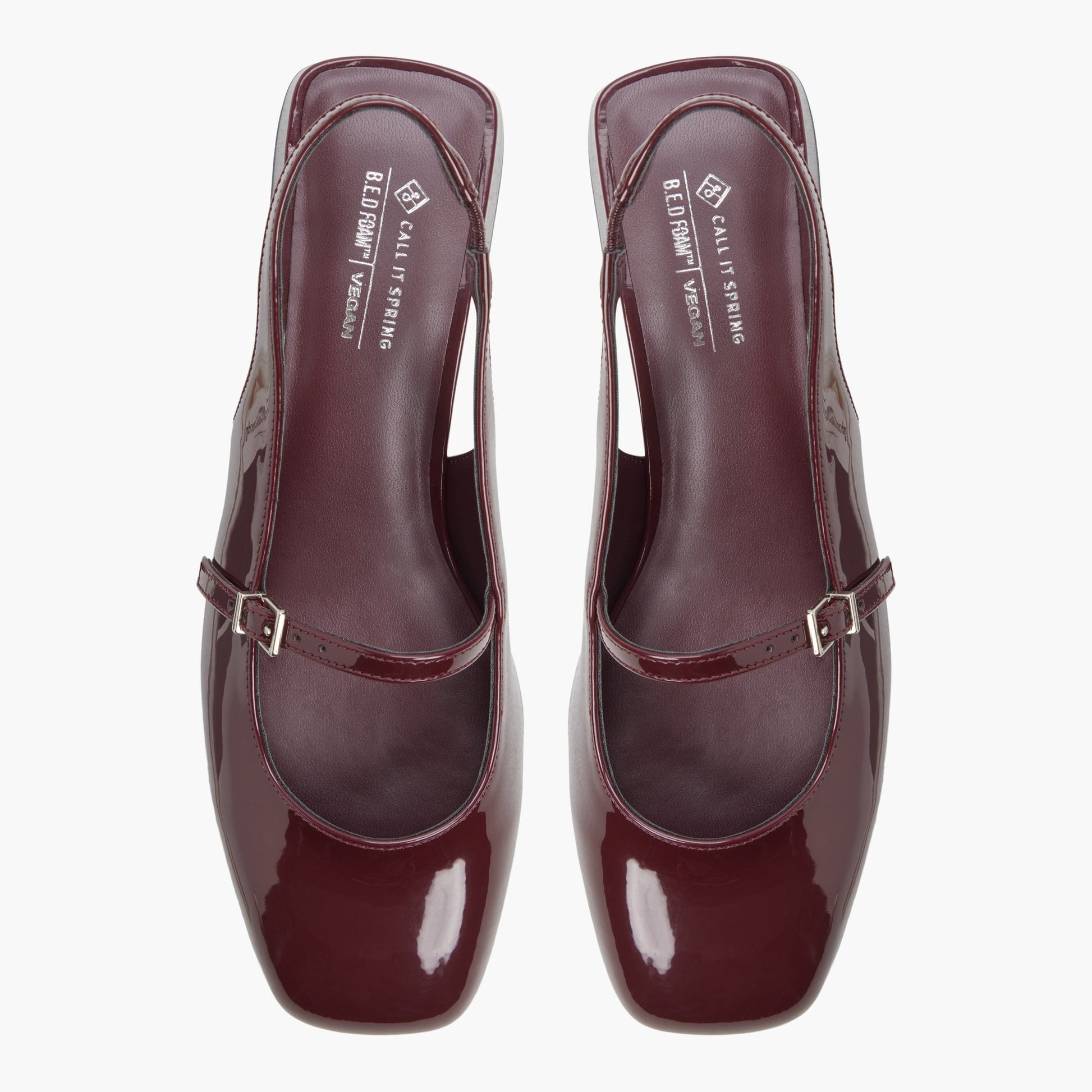Top-down view of the Bordo Viviianna Slingback Mary Janes
