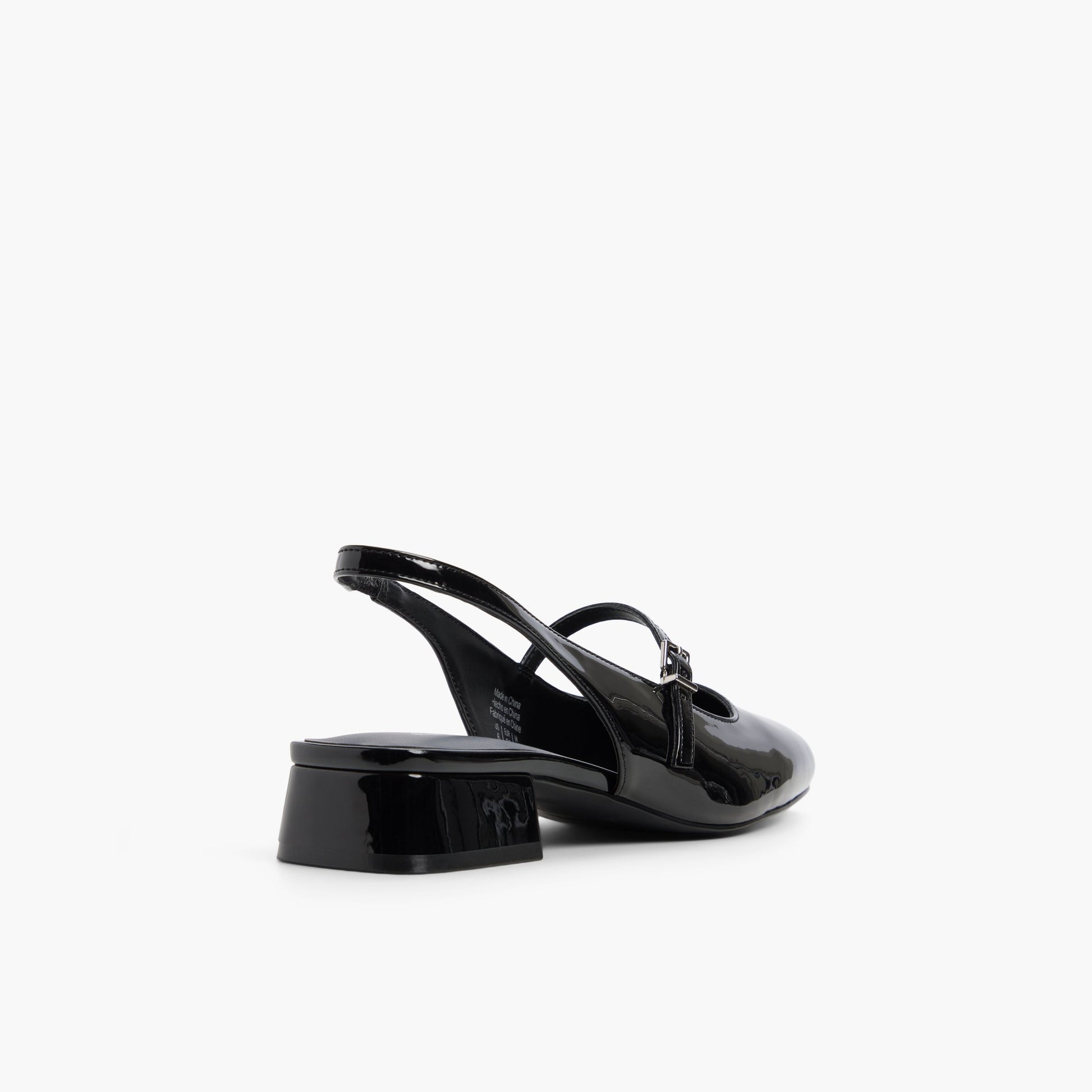 Three-quarter angle of Black Viviianna Slingback Mary Janes's back side