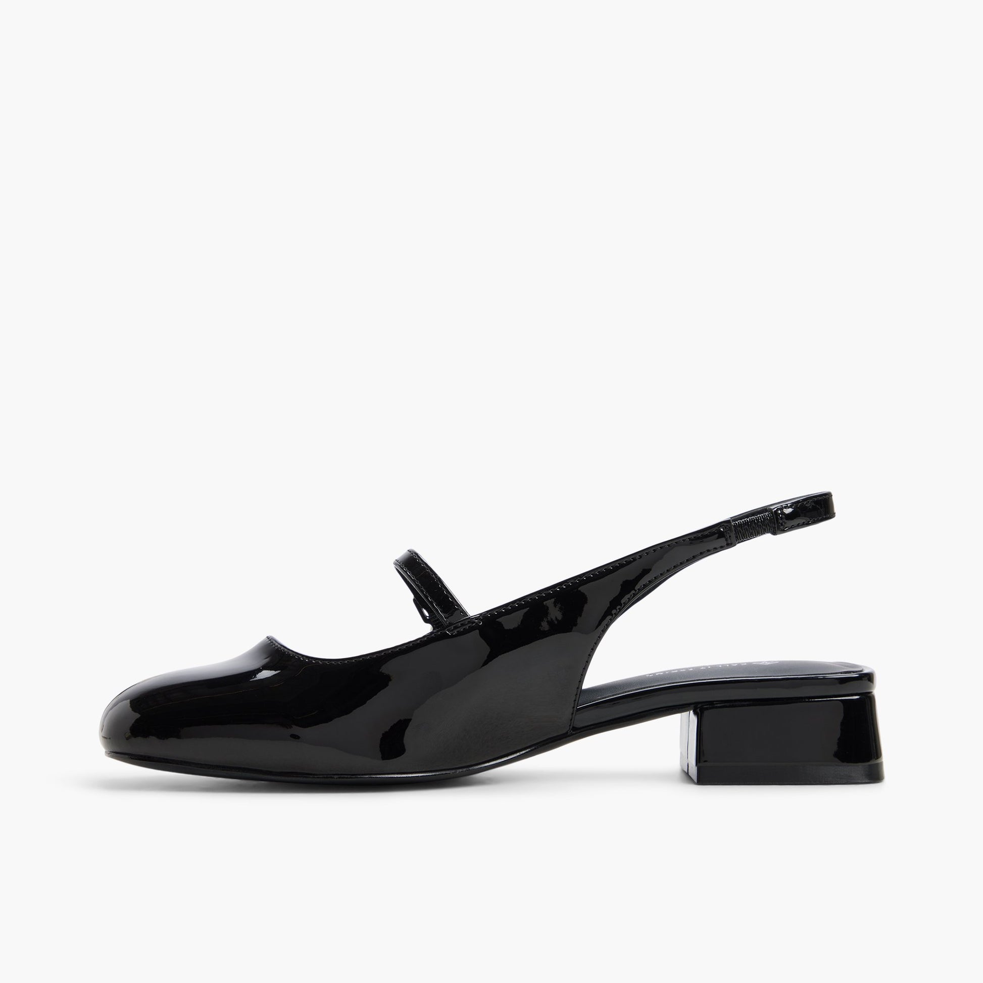 Side view of Black Viviianna Slingback Mary Janes