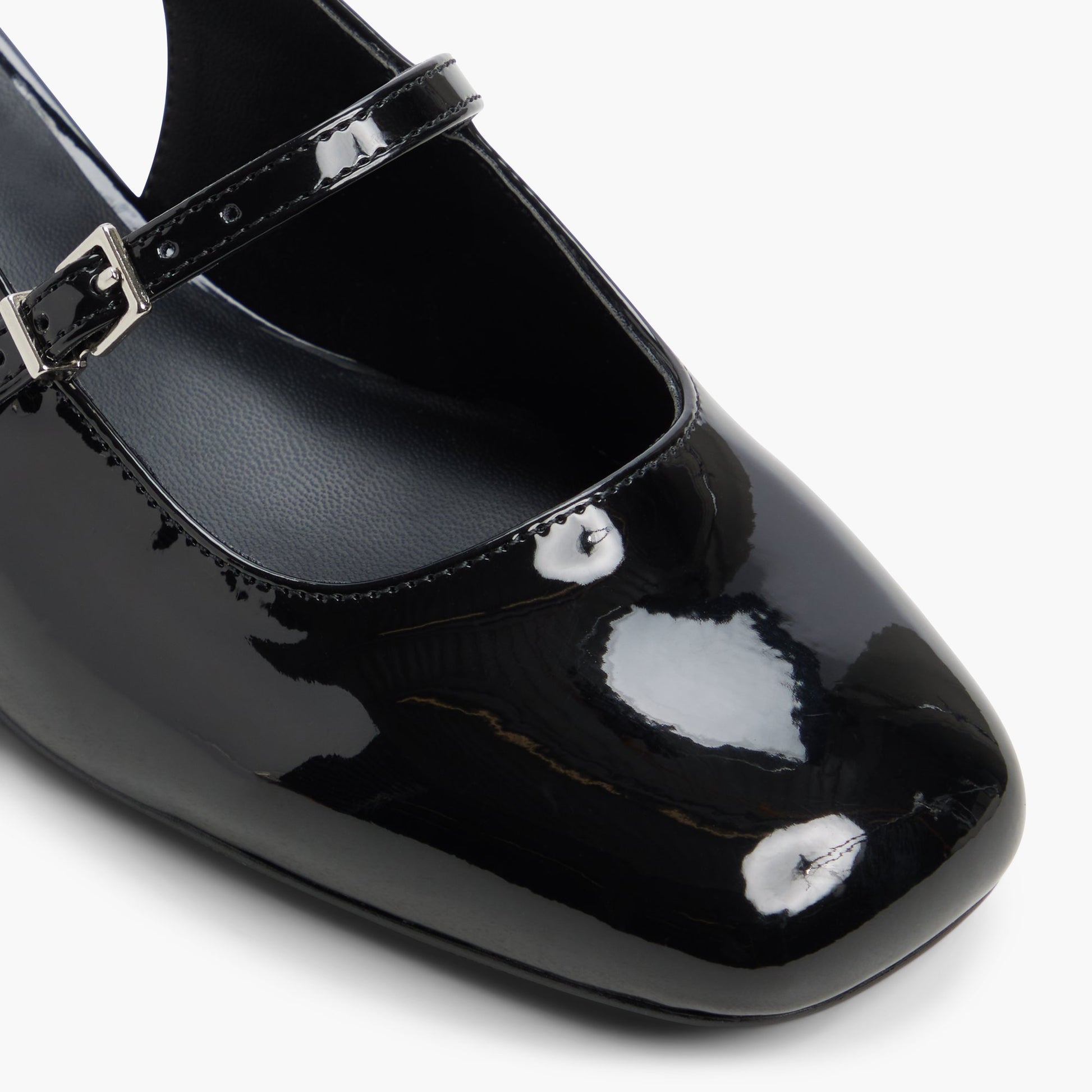 Close-up of the Black Viviianna Slingback Mary Janes