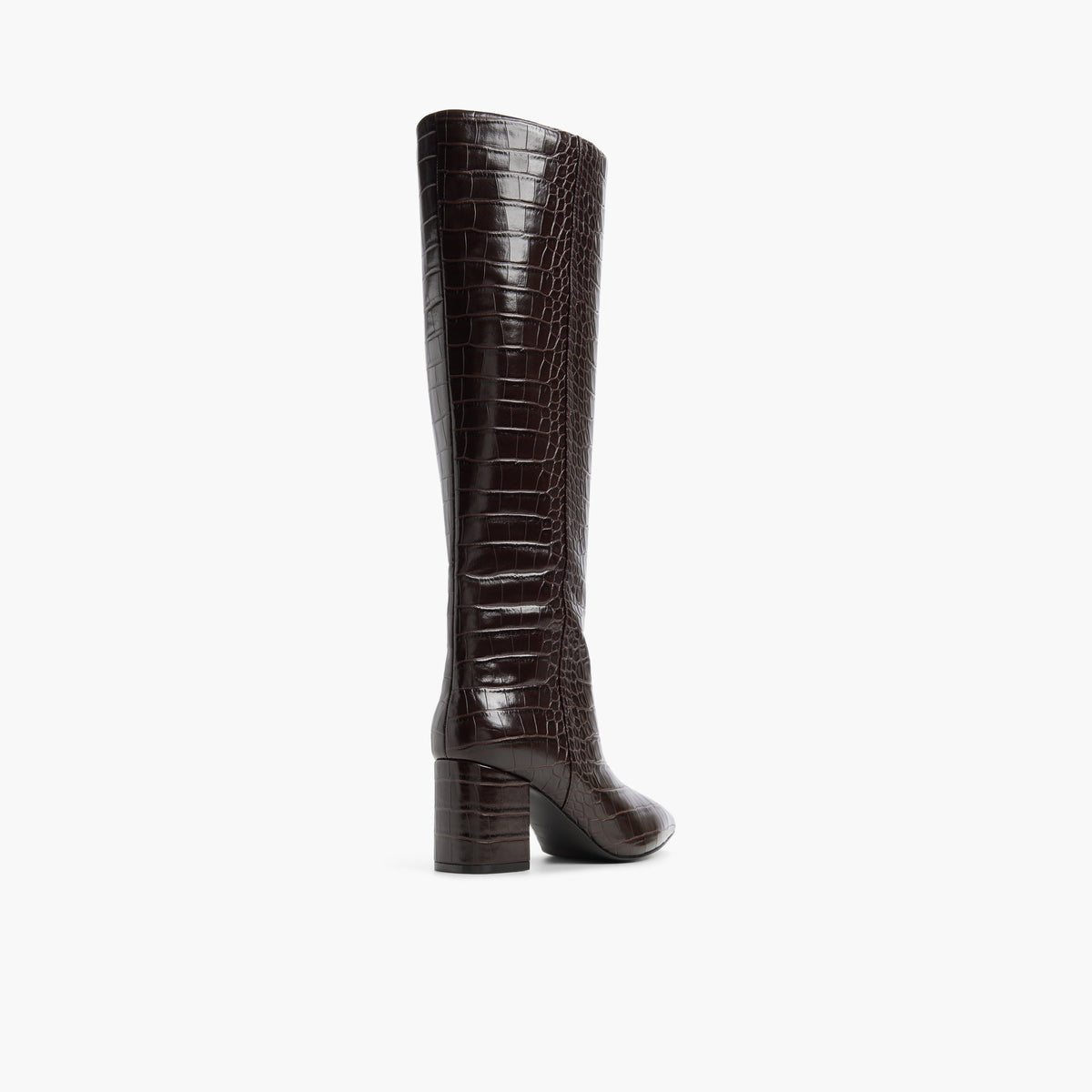 Three-quarter angle of Dark brown Ophra Knee-High Boots's back side