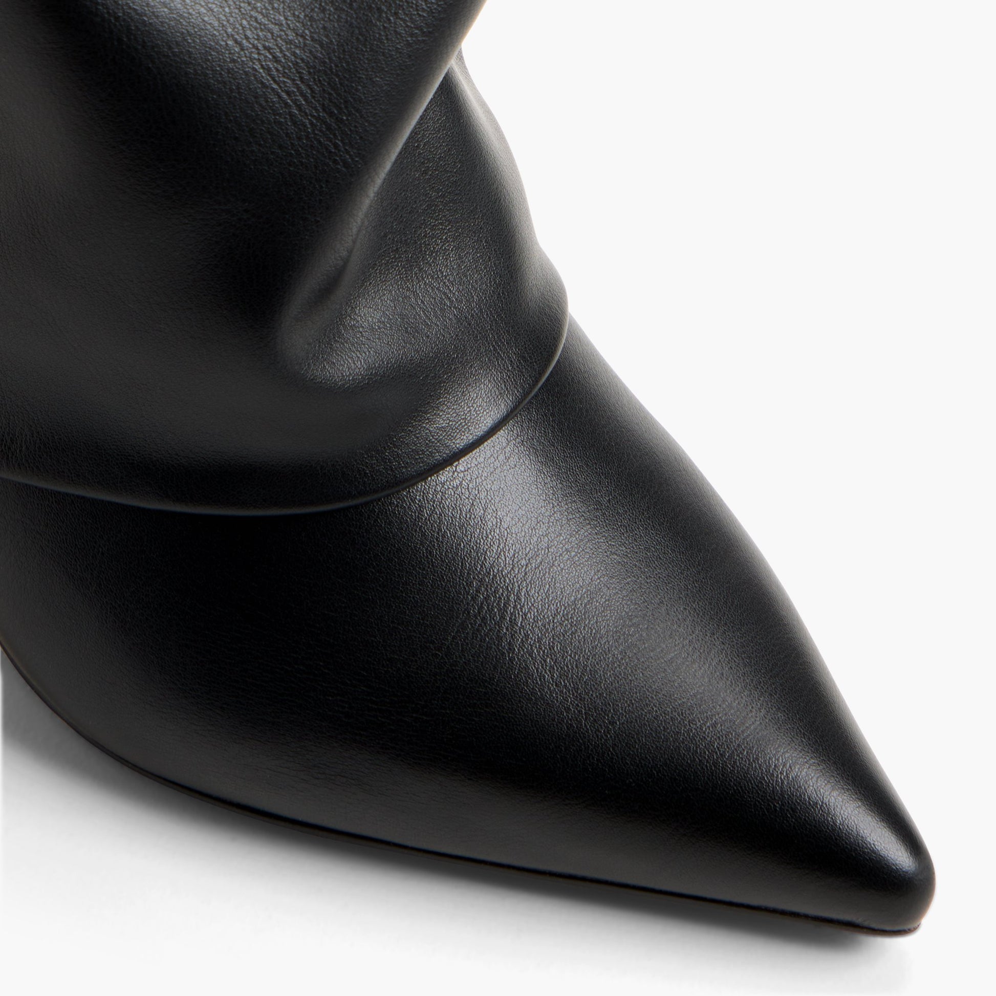 Close-up of the Black Irenaa Knee-High Foldover Boots