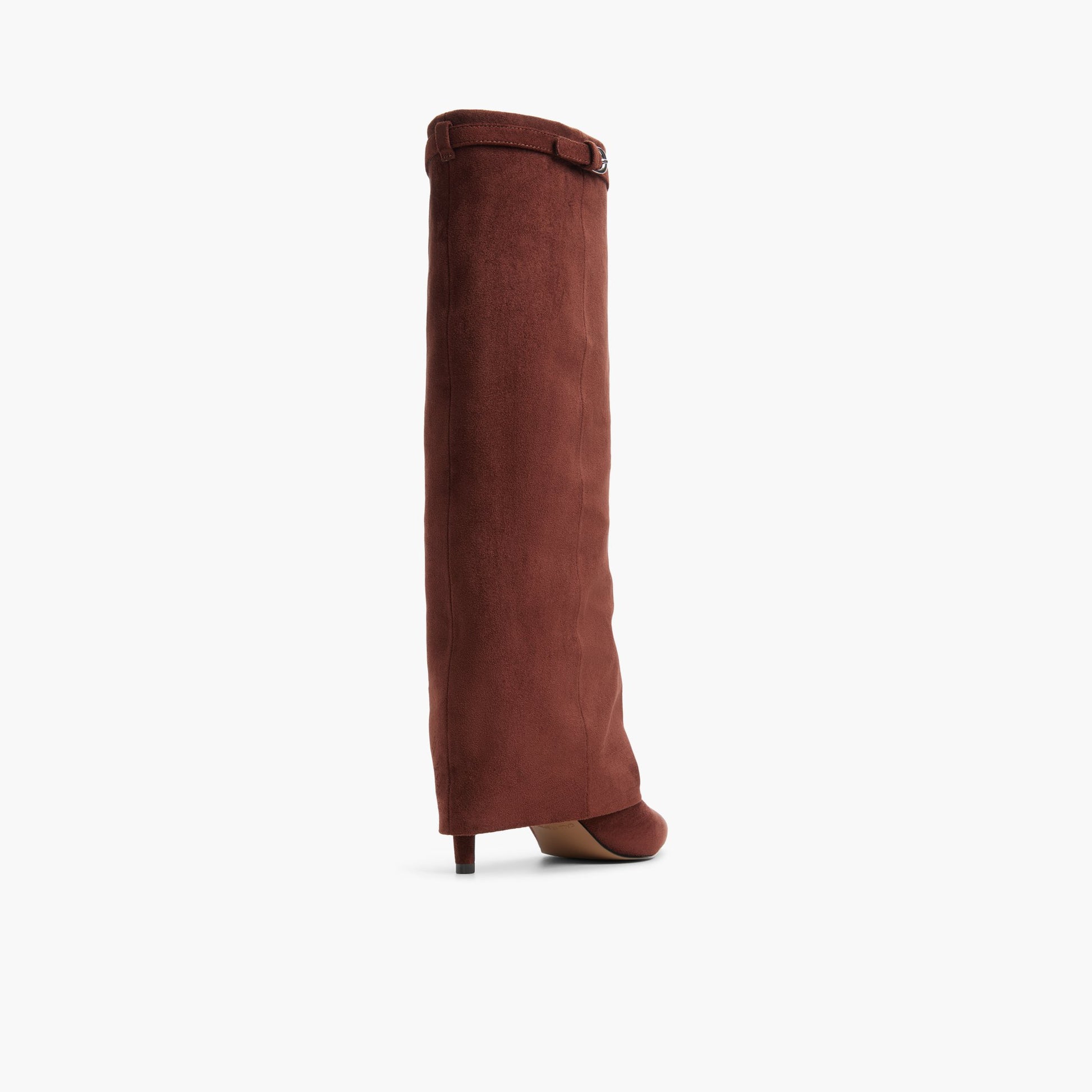 Angle de trois quarts de l'arrière de Moyen brun Irenaa Bottes hautes à revers