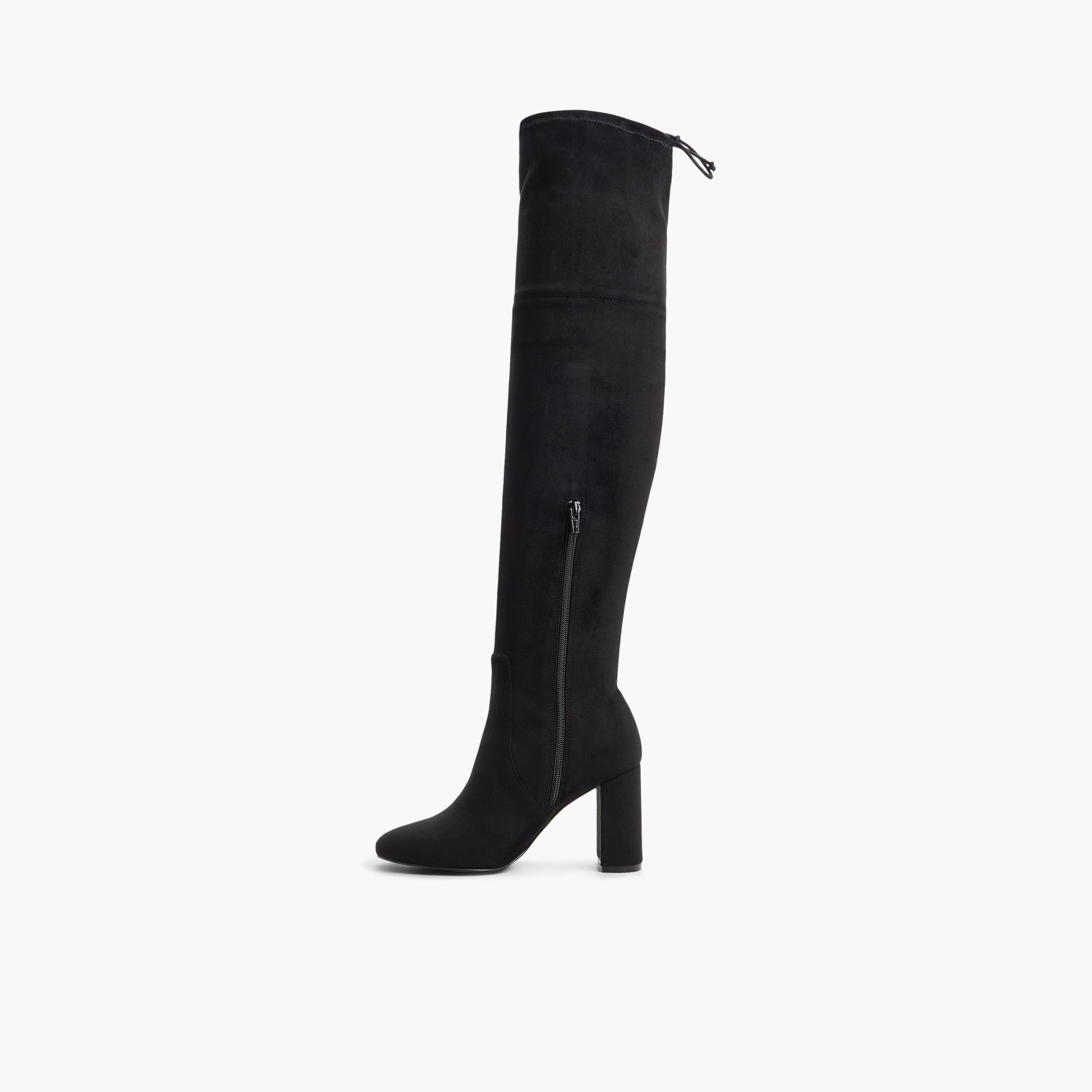 Side view of Black Obriah Over-the-Knee Boots