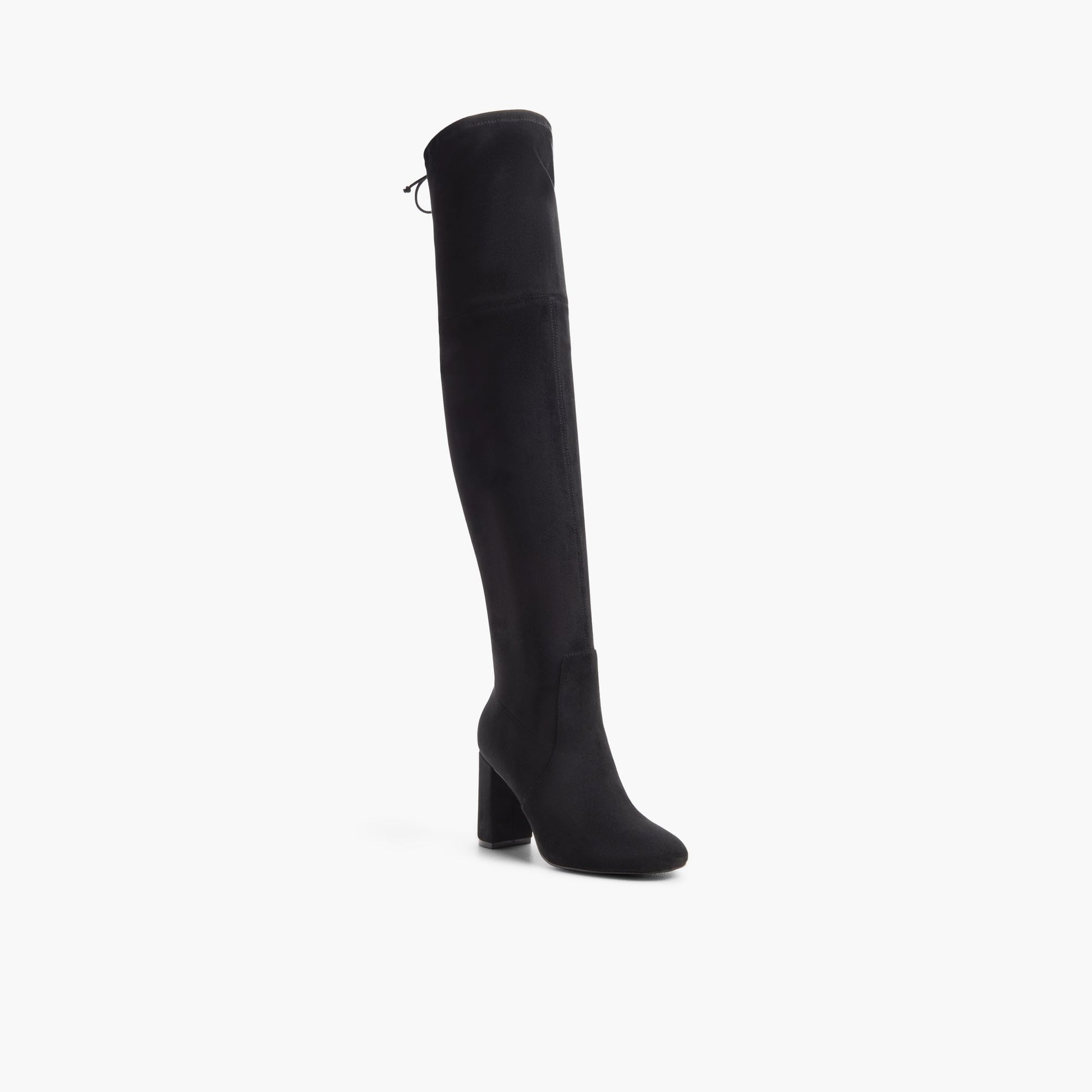 Three-quarter angle of Black Obriah Over-the-Knee Boots's front side
