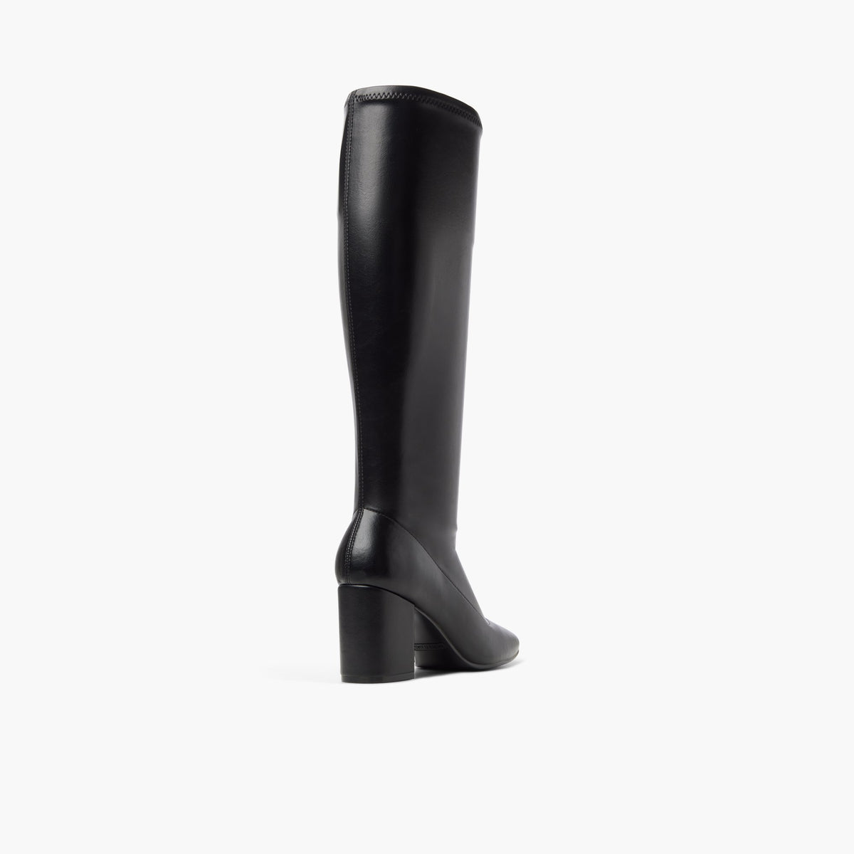 Three-quarter angle of Black Vyra Knee-High Boots's back side