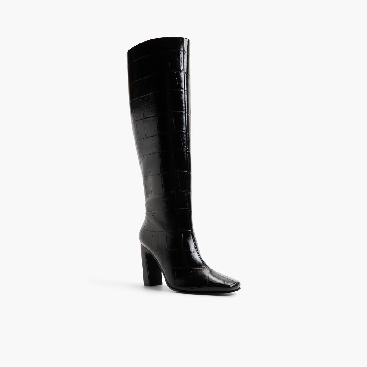 Angle de trois quarts de la face avant de Noir Nyxen Bottes hautes