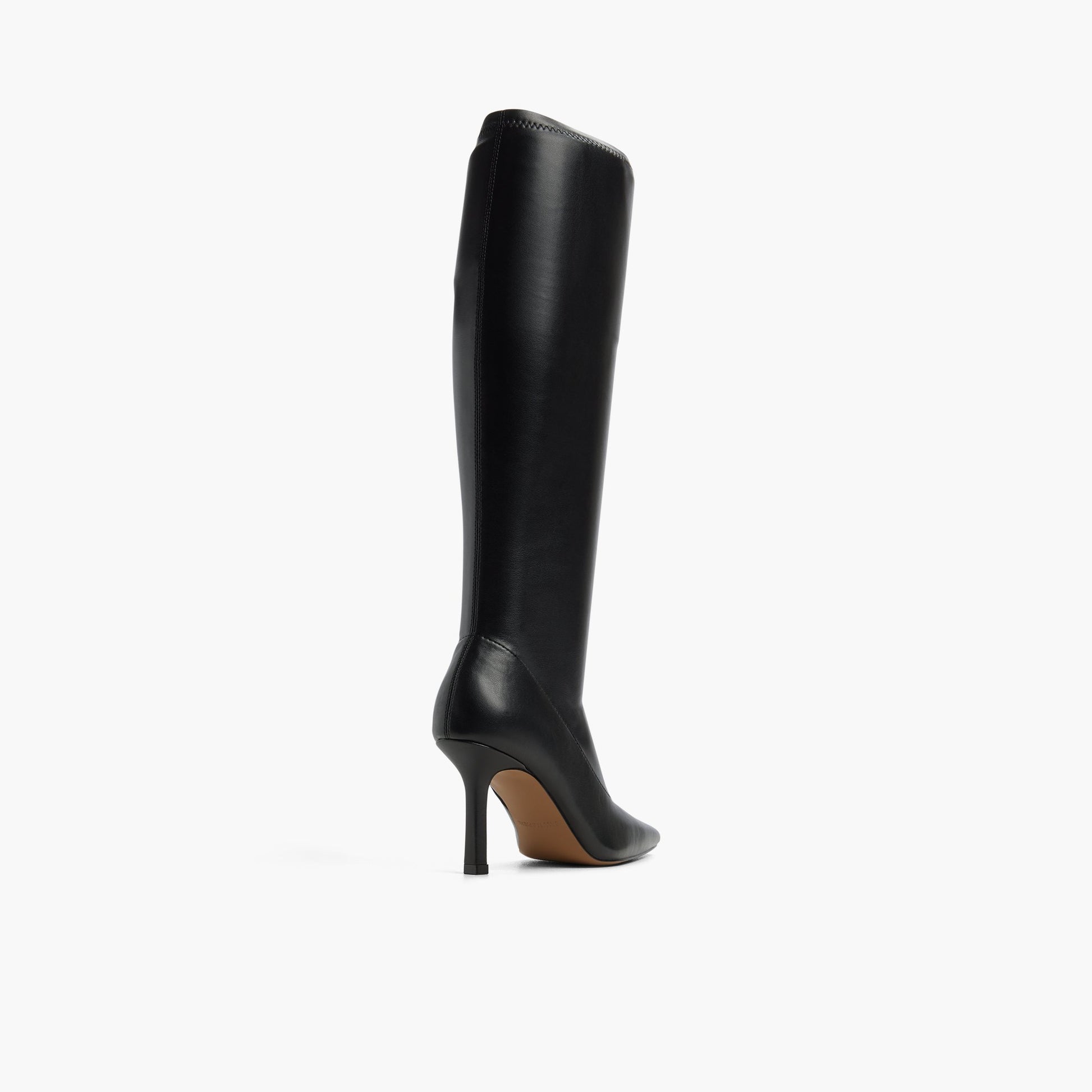 Three-quarter angle of Black Onyra Knee-High Boots's back side