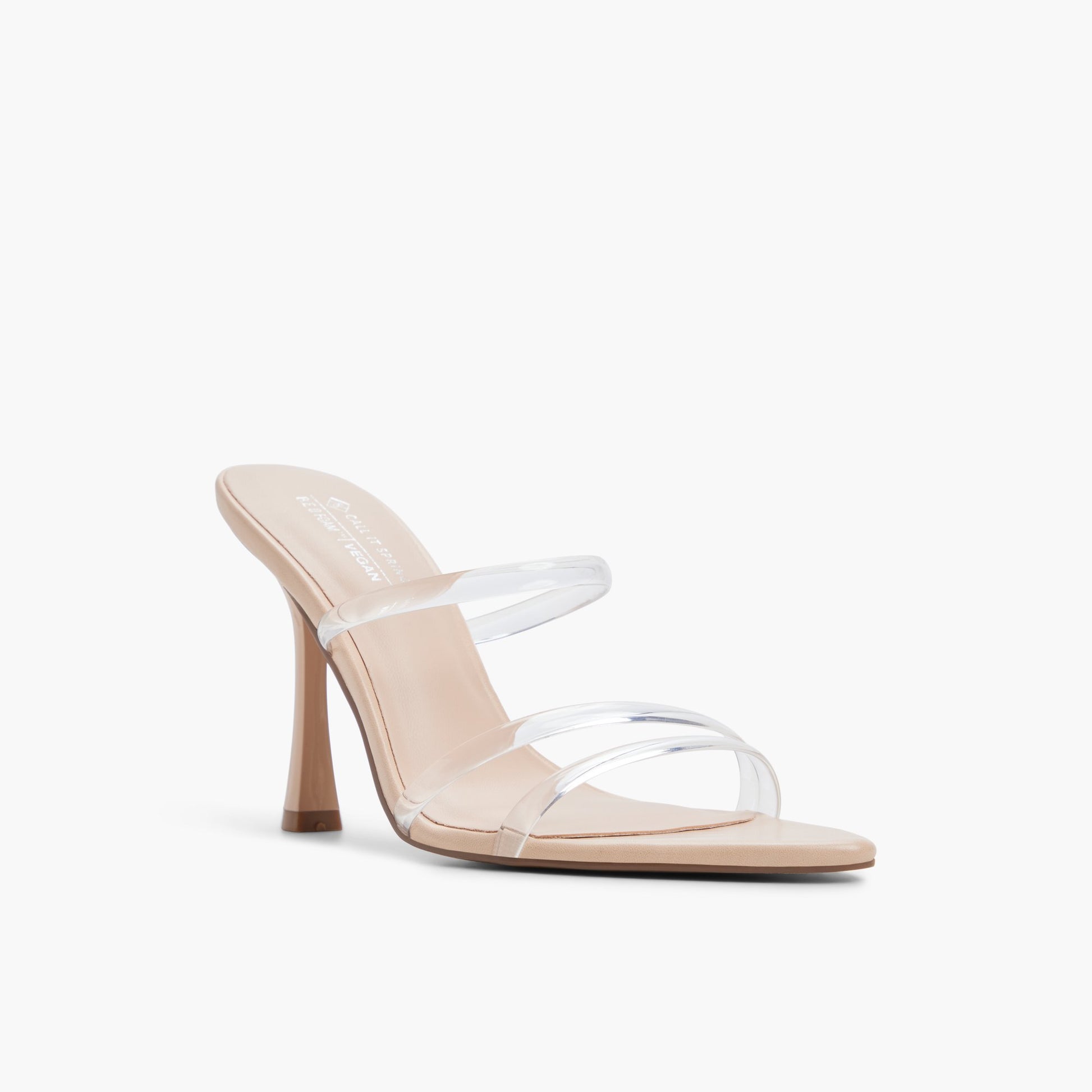 Three-quarter angle of Other beige Celestyne Heeled Mule Sandals's front side
