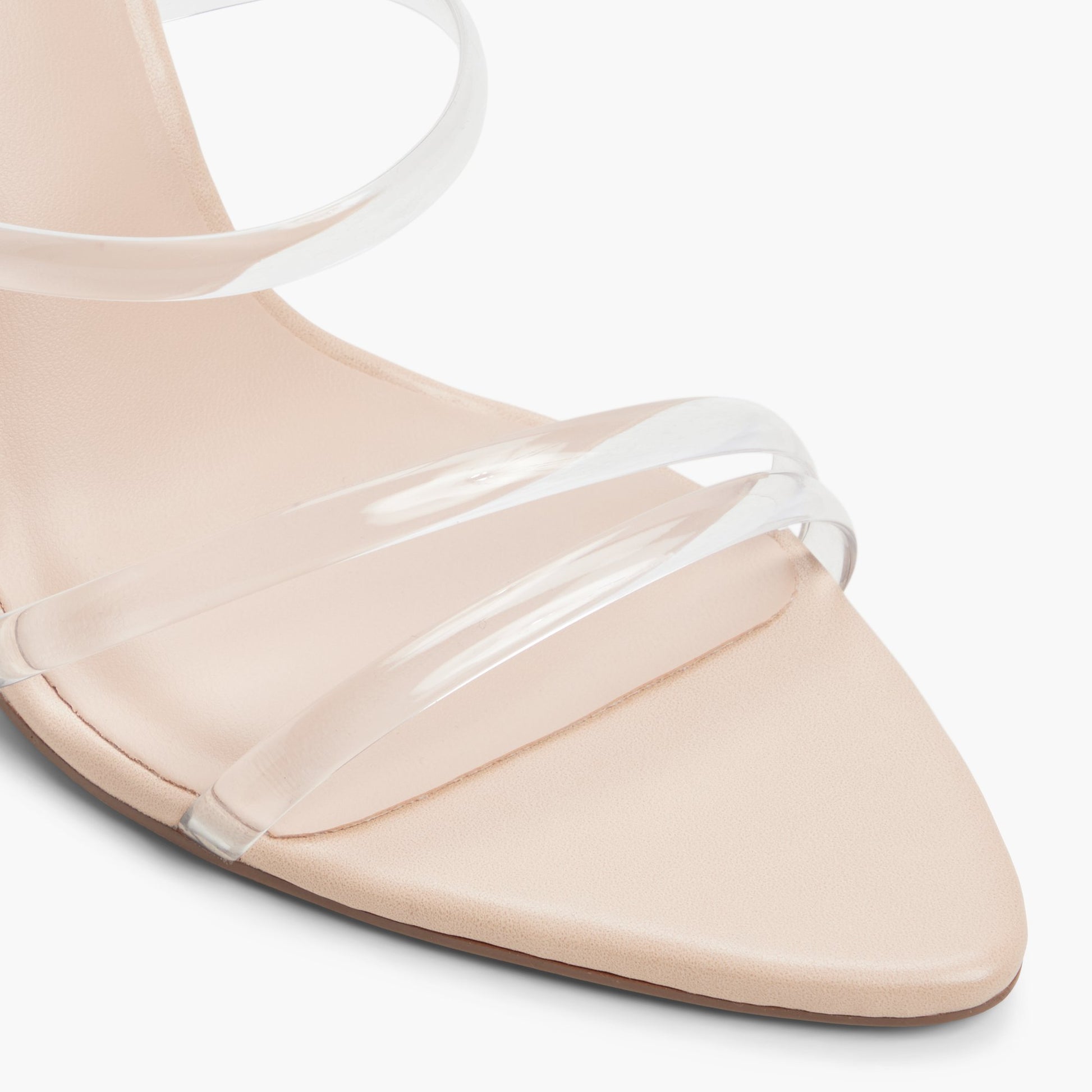 Close-up of the Other beige Celestyne Heeled Mule Sandals