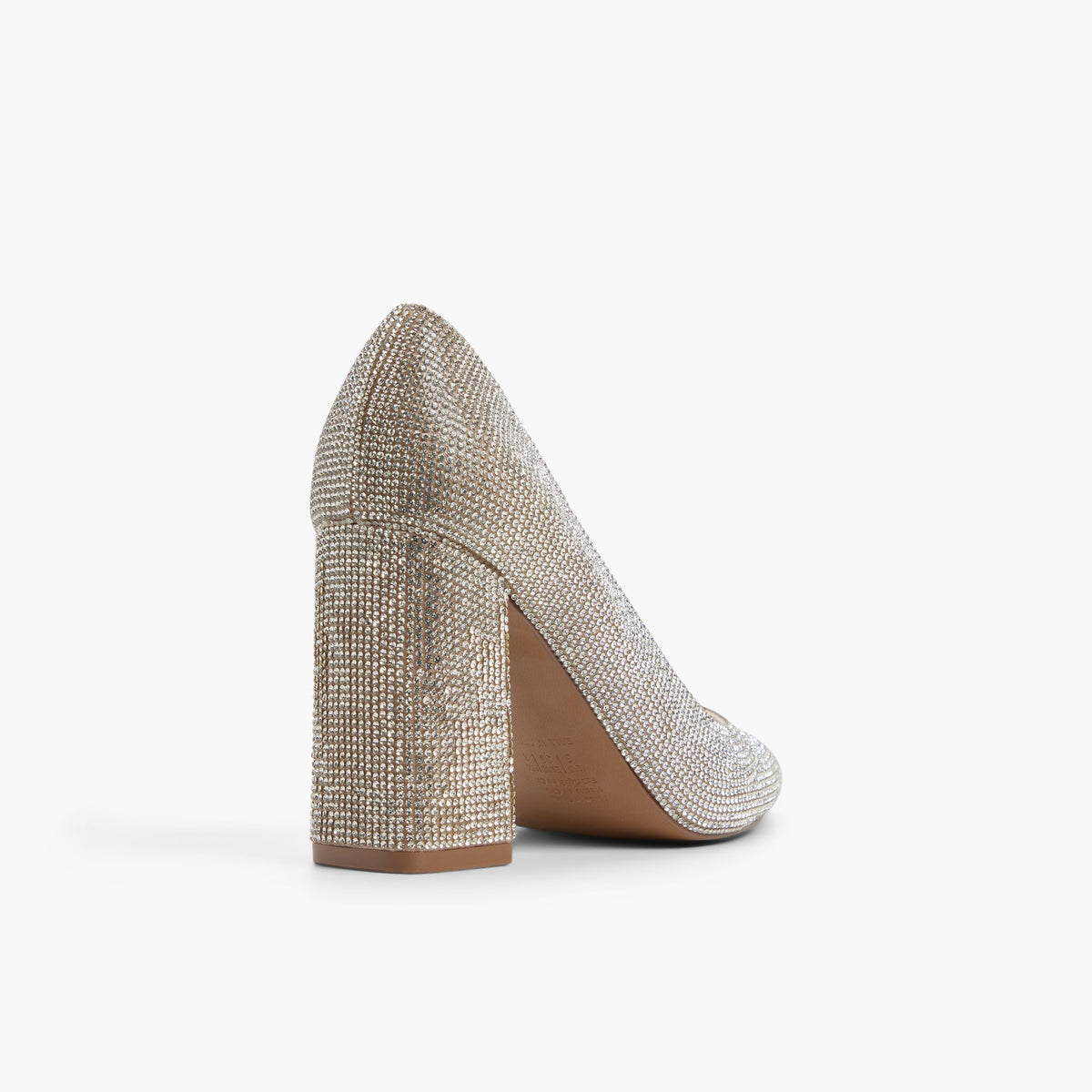 Three-quarter angle of Bone Marilynne Block Heel Pumps's back side