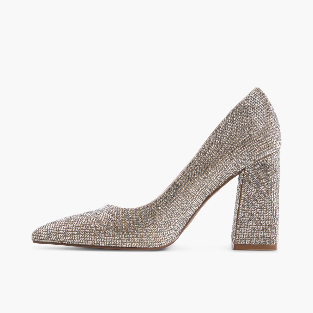 Side view of Bone Marilynne Block Heel Pumps
