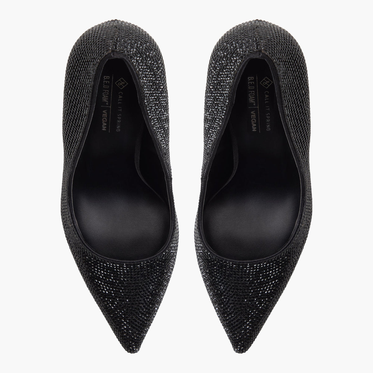 Vue de dessus de la Noir Marilynne Escarpins à talon bloc