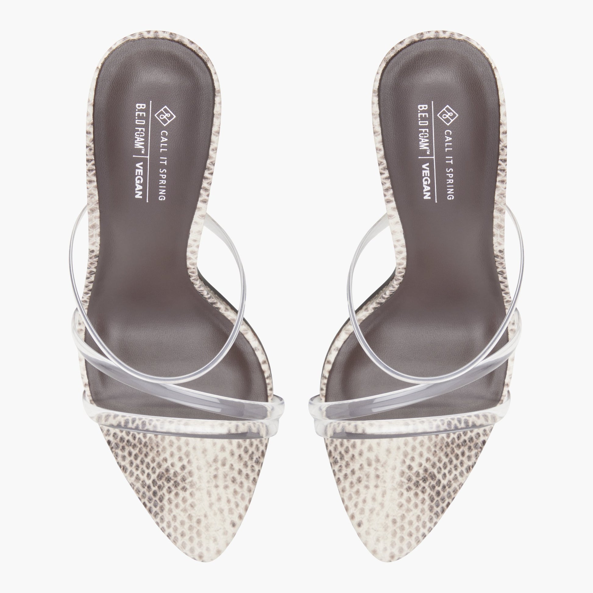 Top-down view of the Other medium beige Celestyne Heeled Mule Sandals