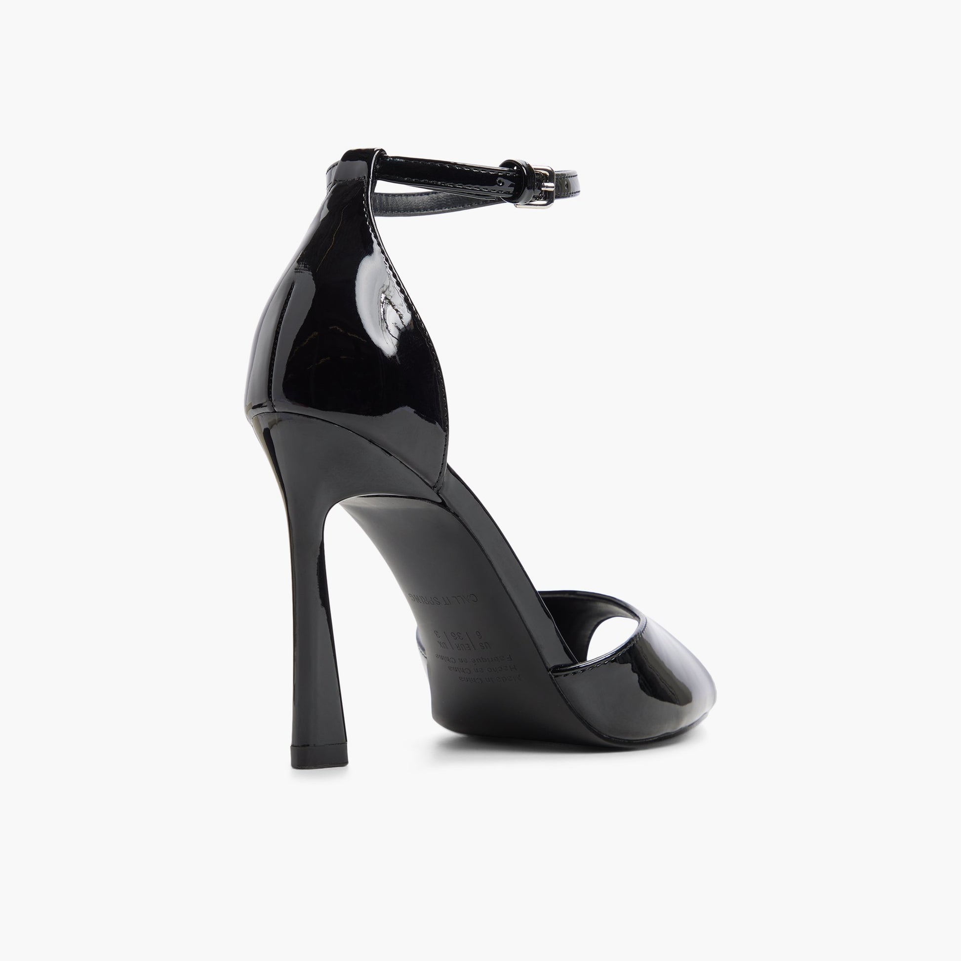 Three-quarter angle of Black Juliia Heeled Sandals's back side