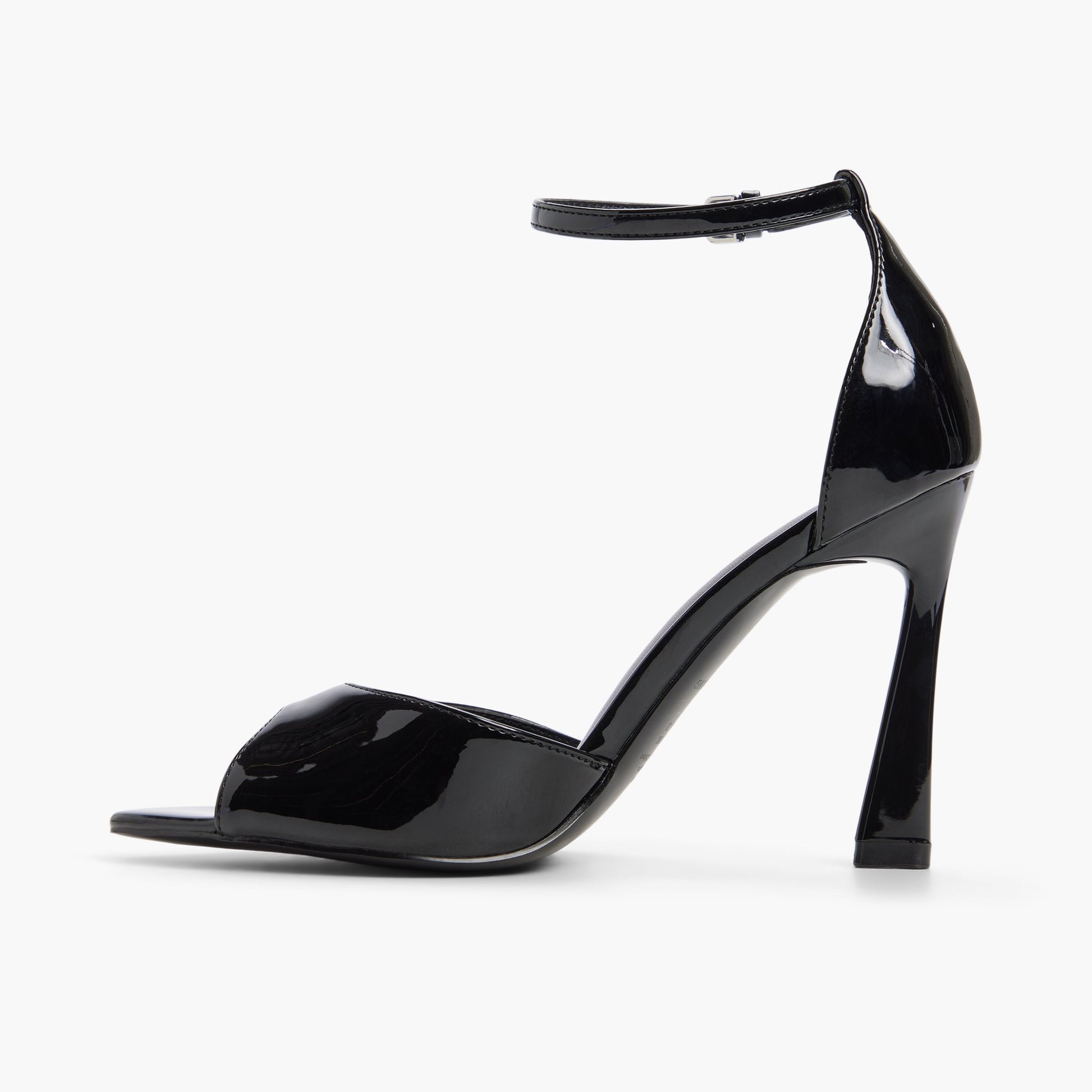 Side view of Black Juliia Heeled Sandals