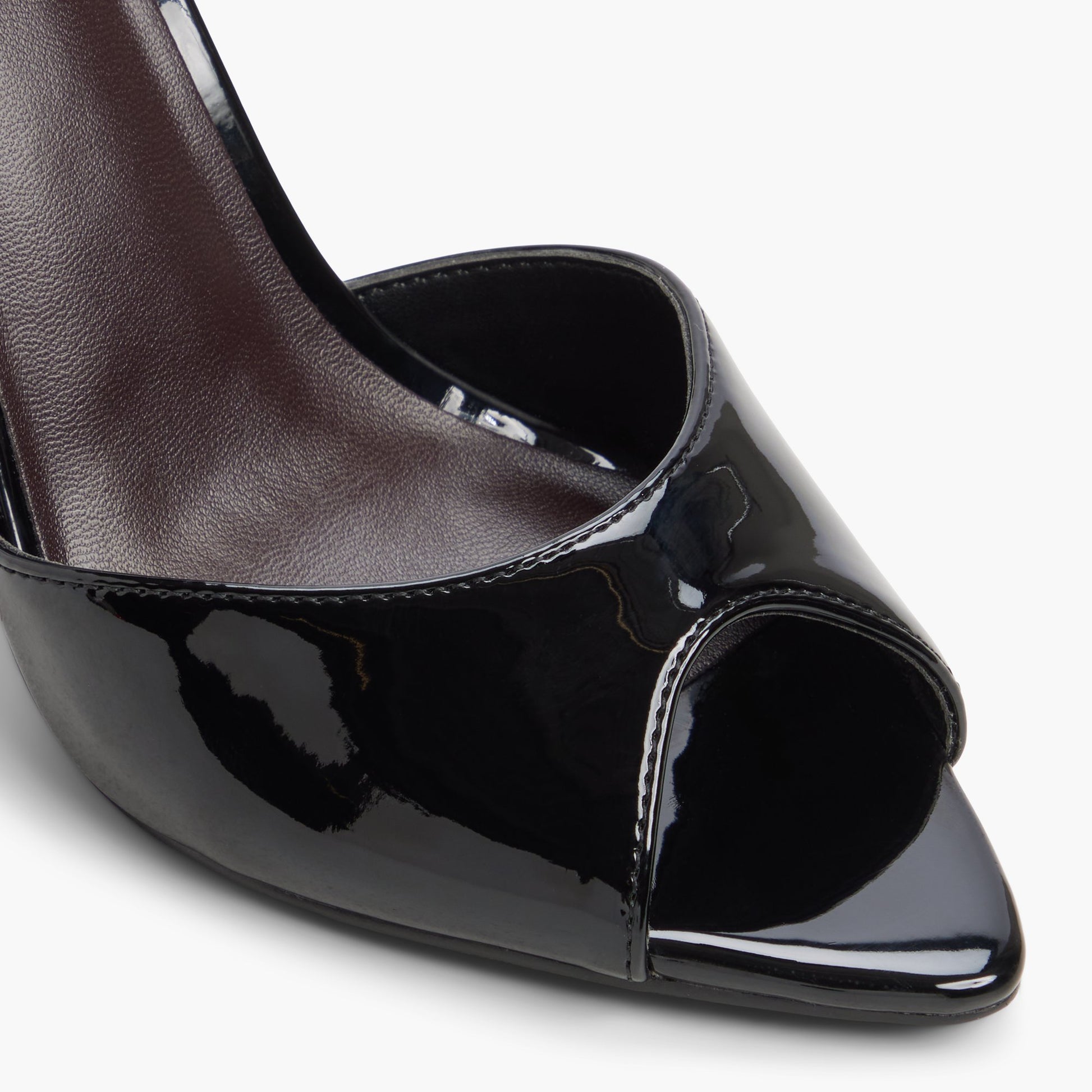Close-up of the Black Juliia Heeled Sandals