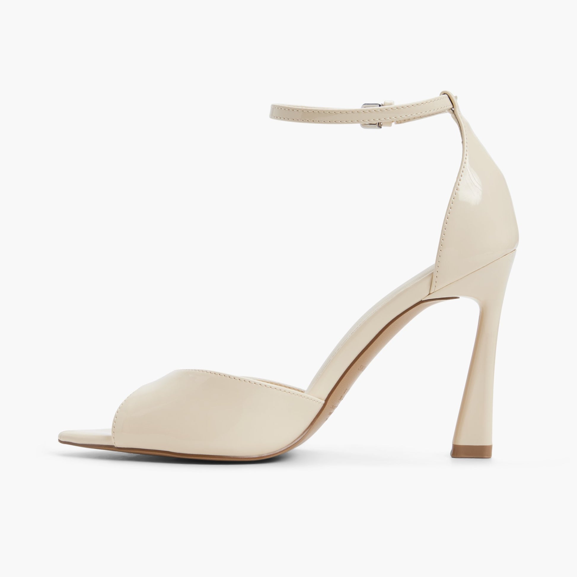 Side view of Cream Juliia Heeled Sandals