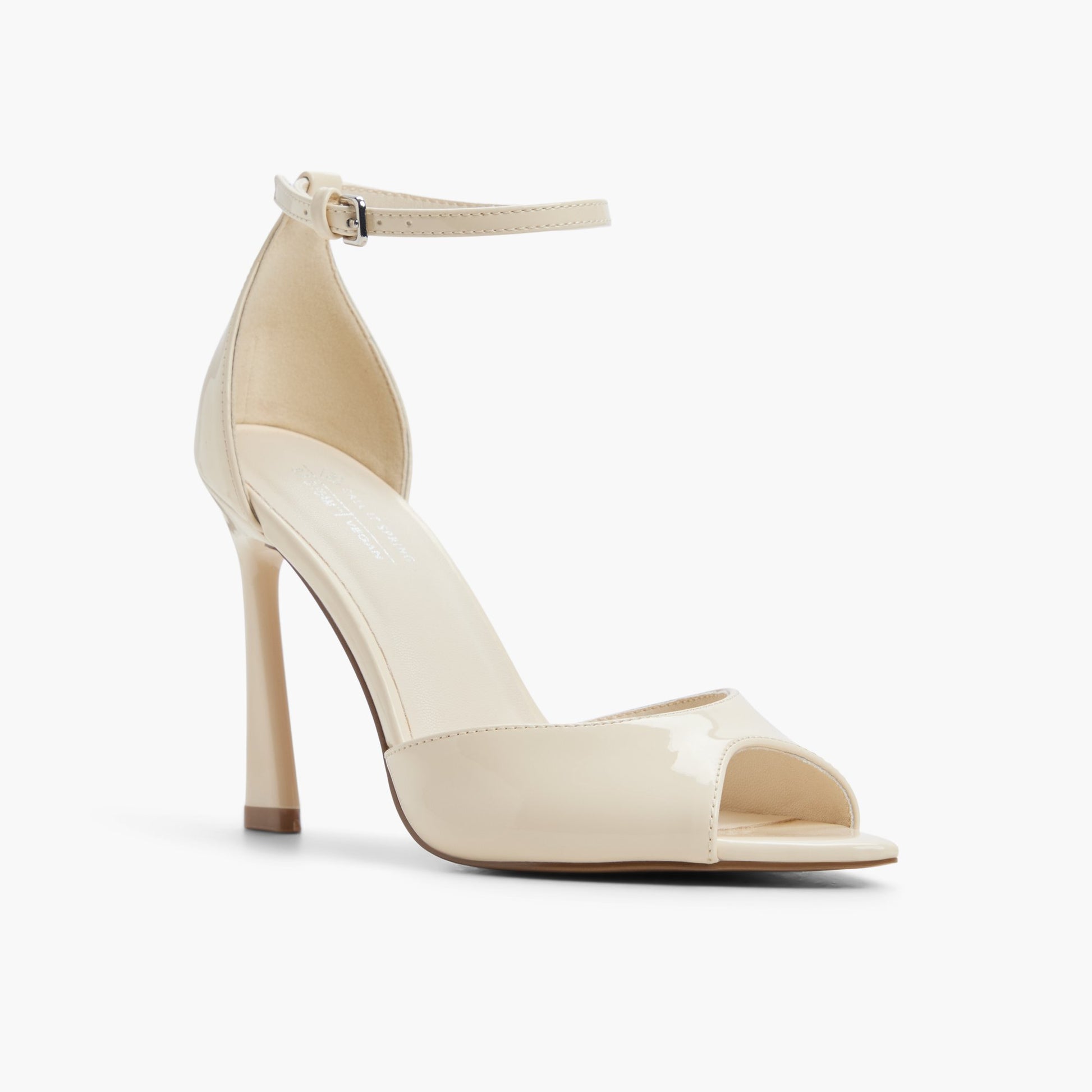 Three-quarter angle of Cream Juliia Heeled Sandals's front side