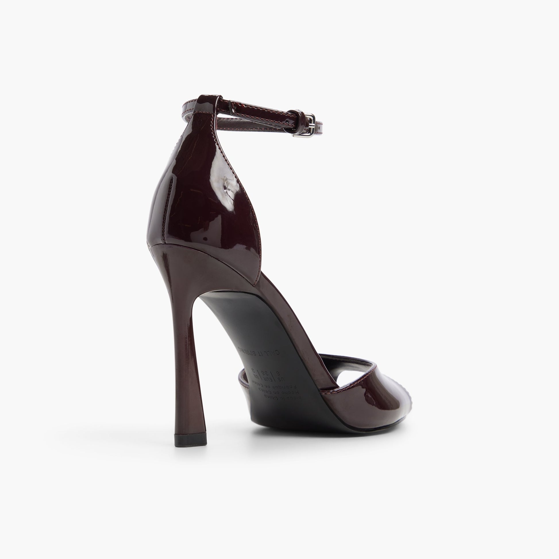 Three-quarter angle of Wine Juliia Heeled Sandals's back side