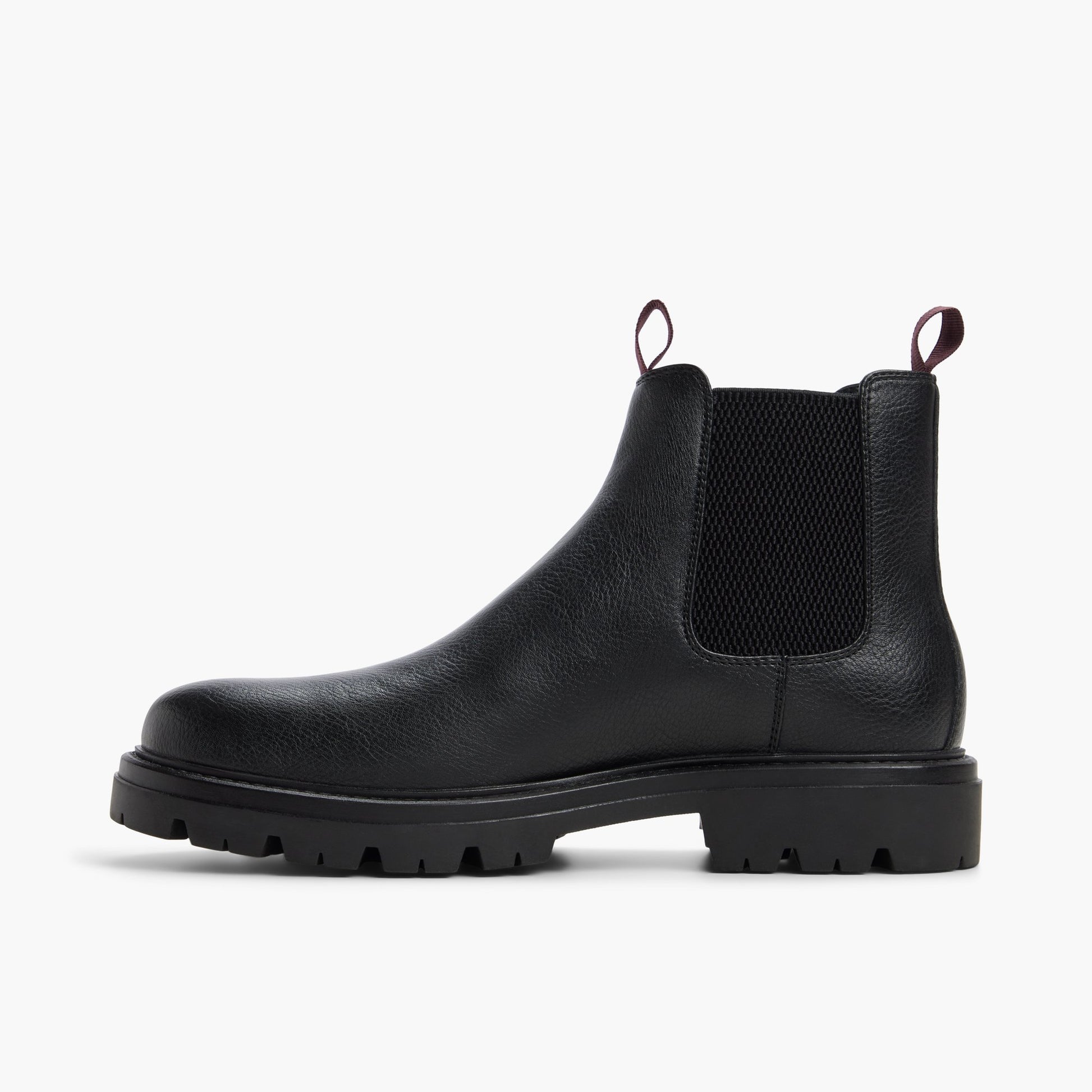 Vue latérale de Noir Defender Bottes Chelsea