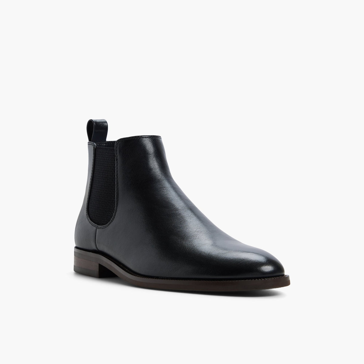 Angle de trois quarts de la face avant de Noir Shifter Bottillons Chelsea