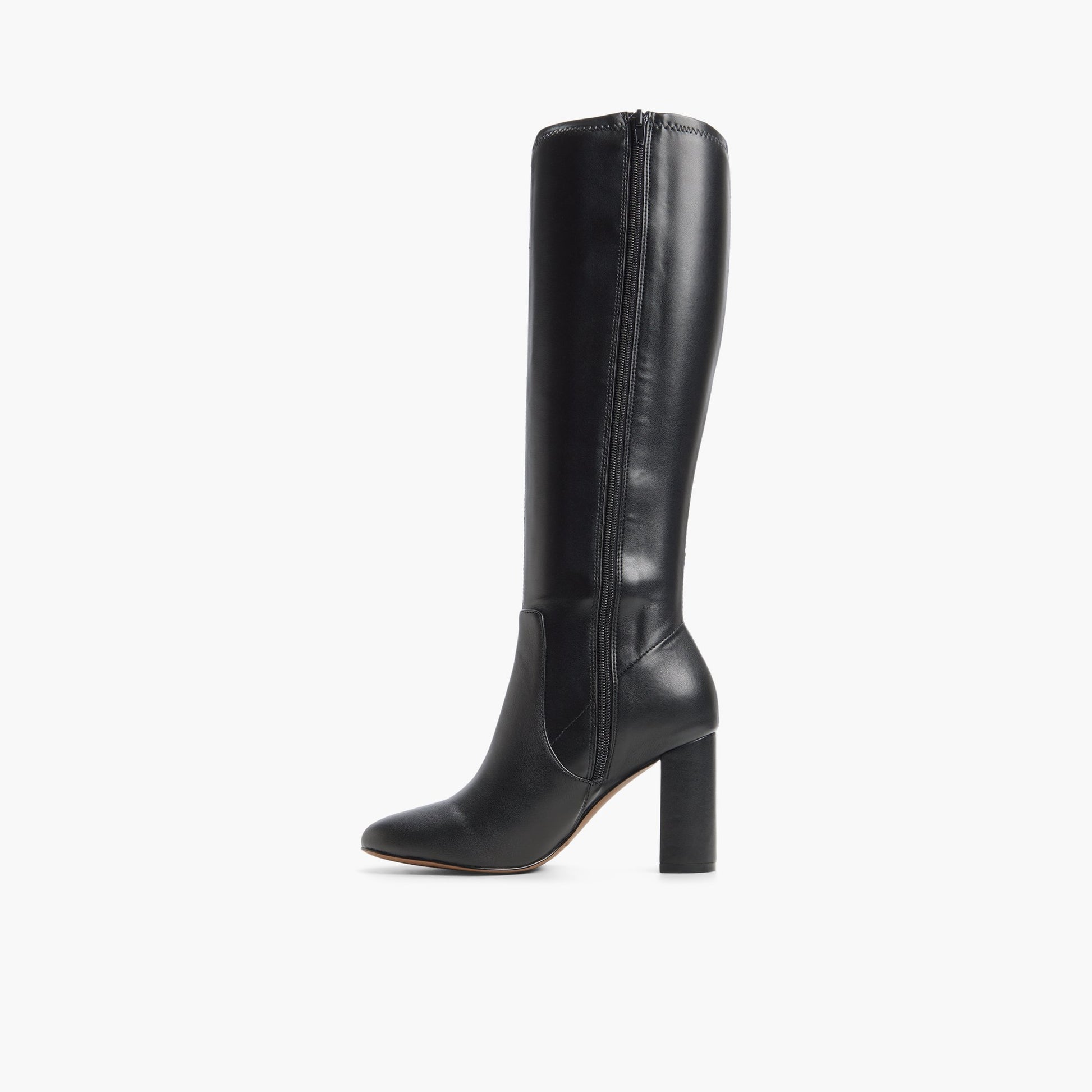 Vue latérale de Noir Elvire Bottes hautes