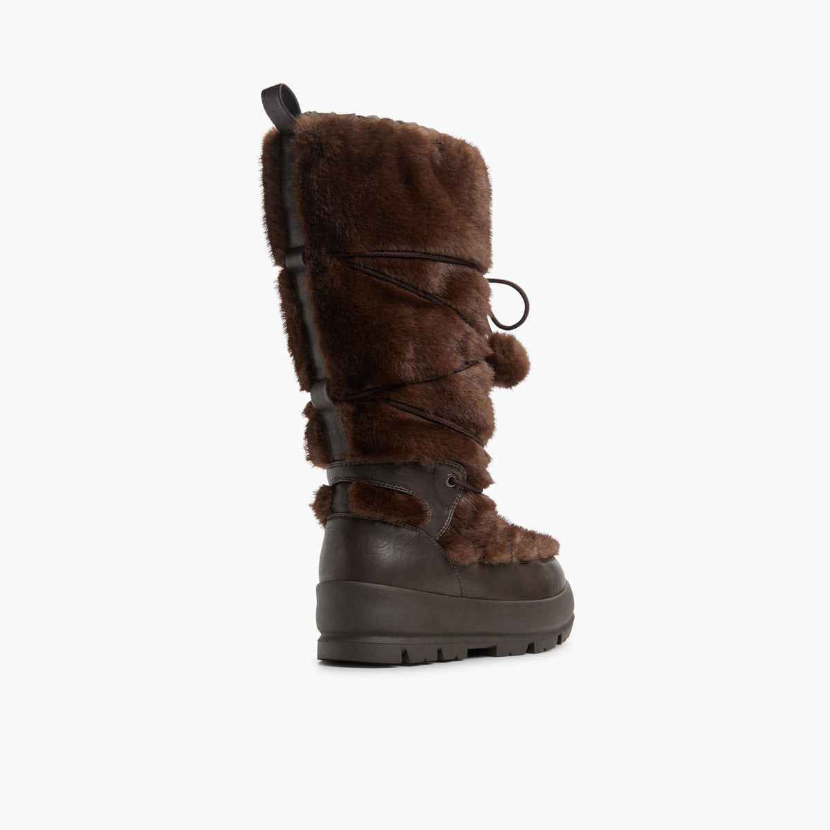 Angle de trois quarts de l'arrière de Dark brown Yetti Bottes d’hiver