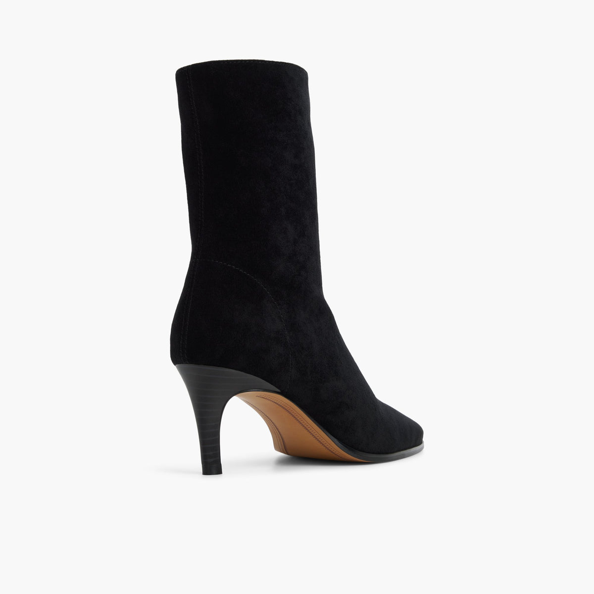 Three-quarter angle of Open black Zeina Ankle Boots's back side