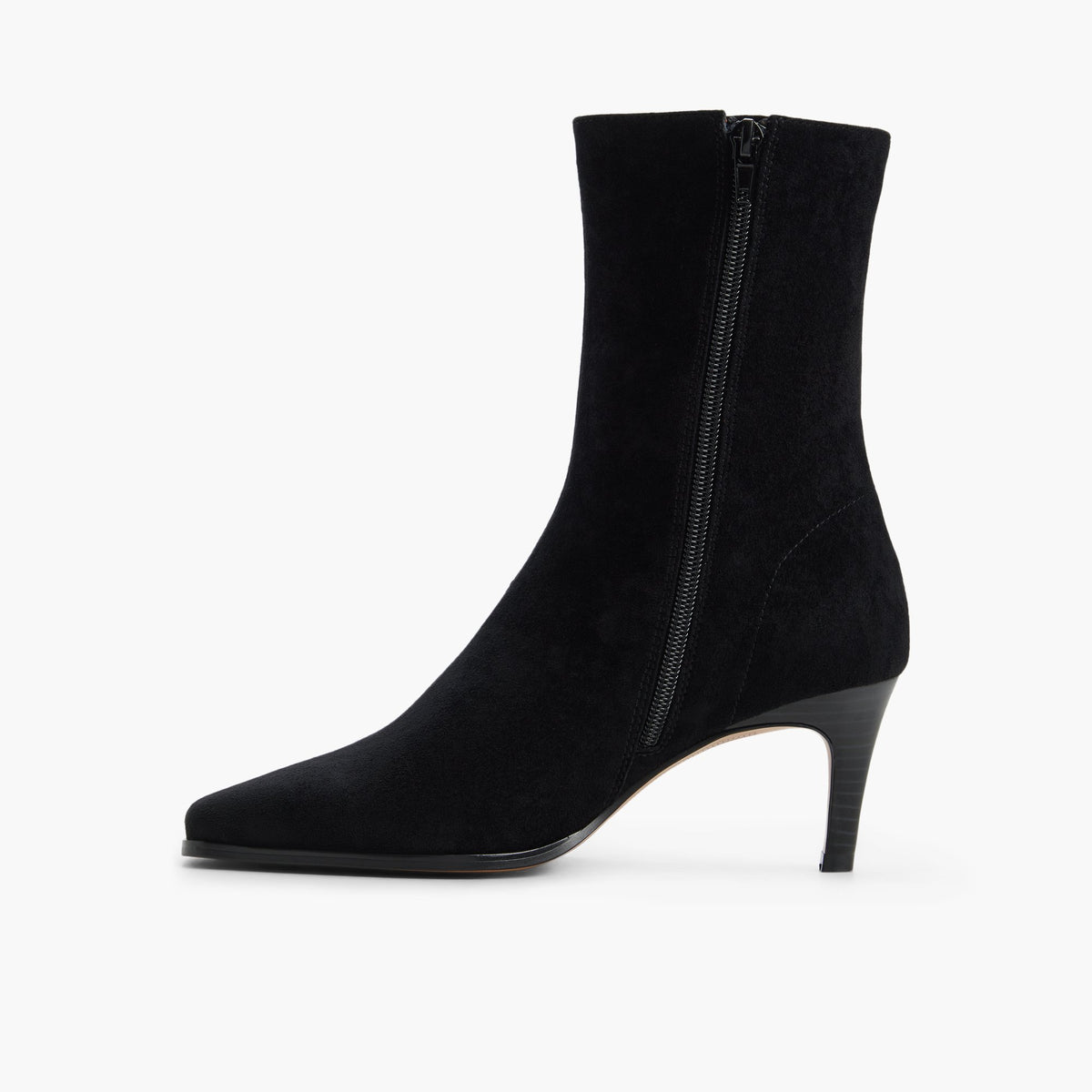 Side view of Open black Zeina Ankle Boots