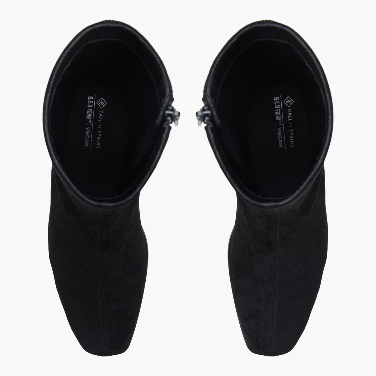 Top-down view of the Open black Zeina Ankle Boots