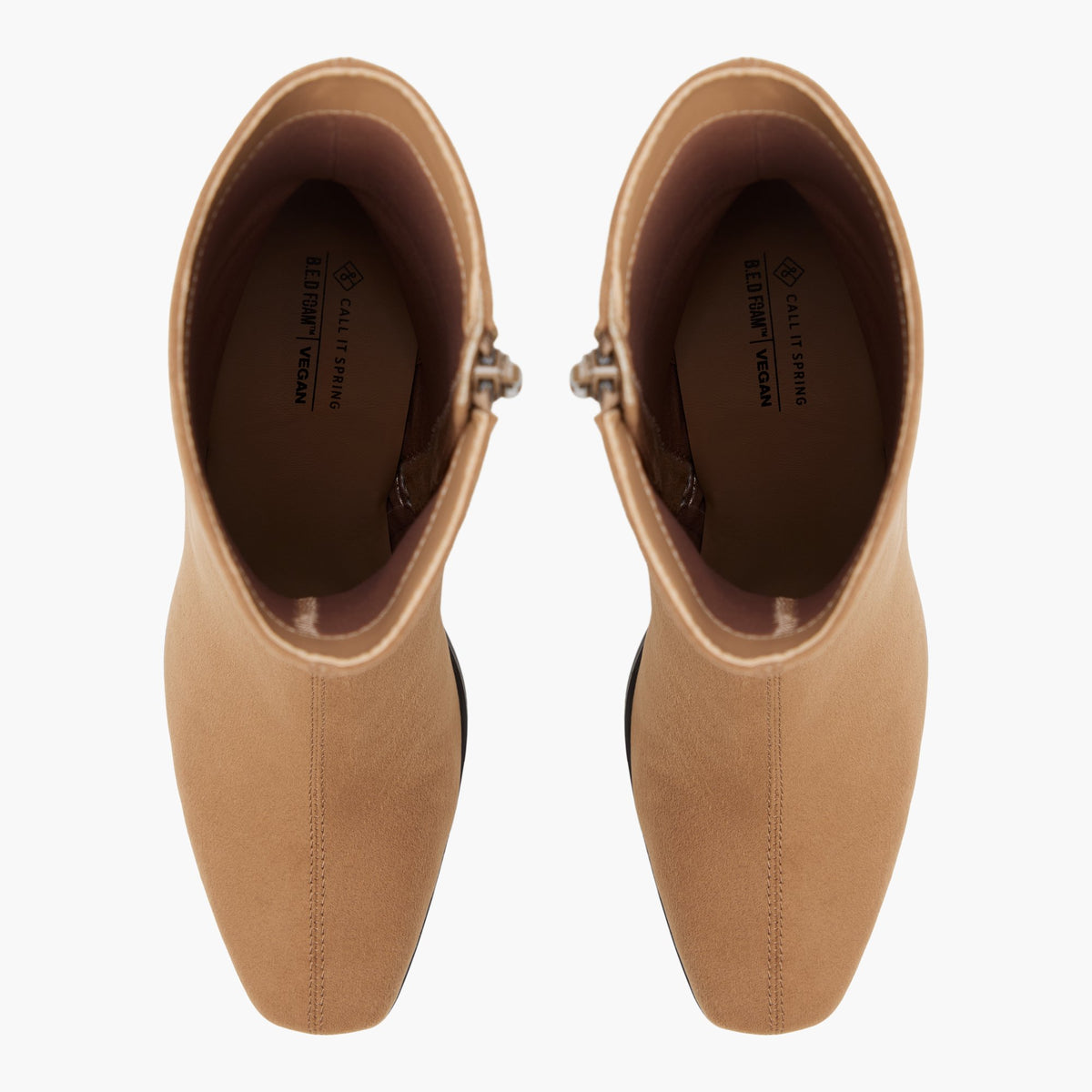 Top-down view of the Taupe Zeina Ankle Boots
