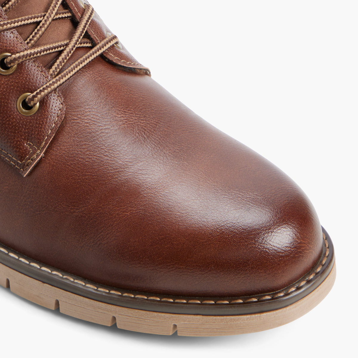 Gros plan de la Cognac Camperwood Bottes à lacets