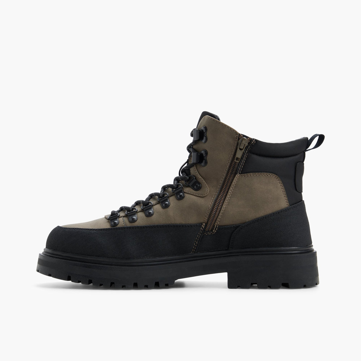 Vue latérale de Taupe Forged Bottes à lacets