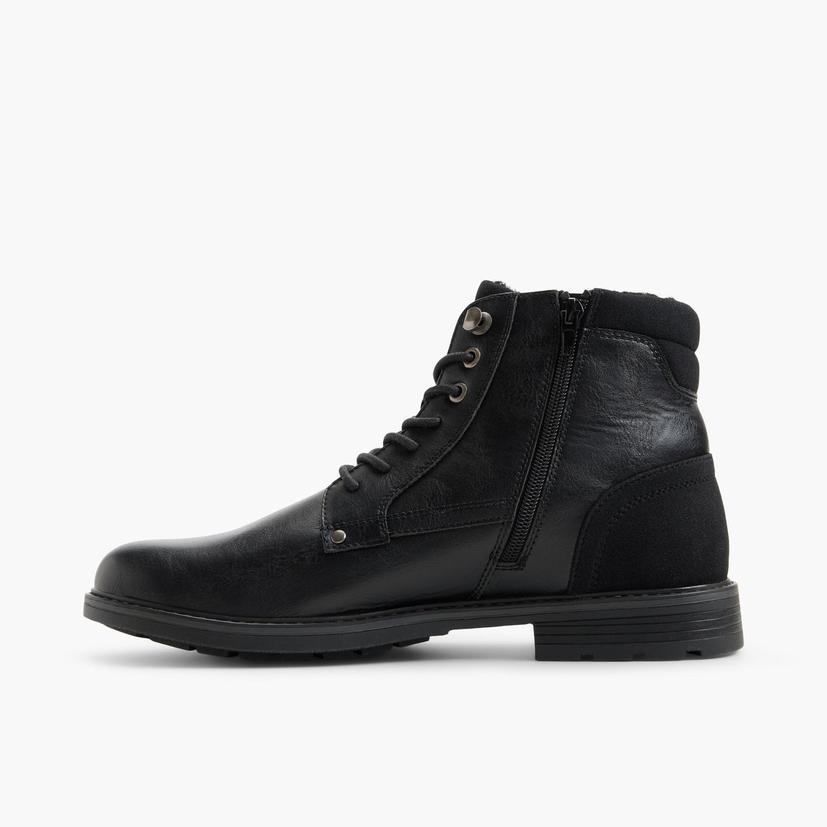 Side view of Black Redwood Lace-Up Boots