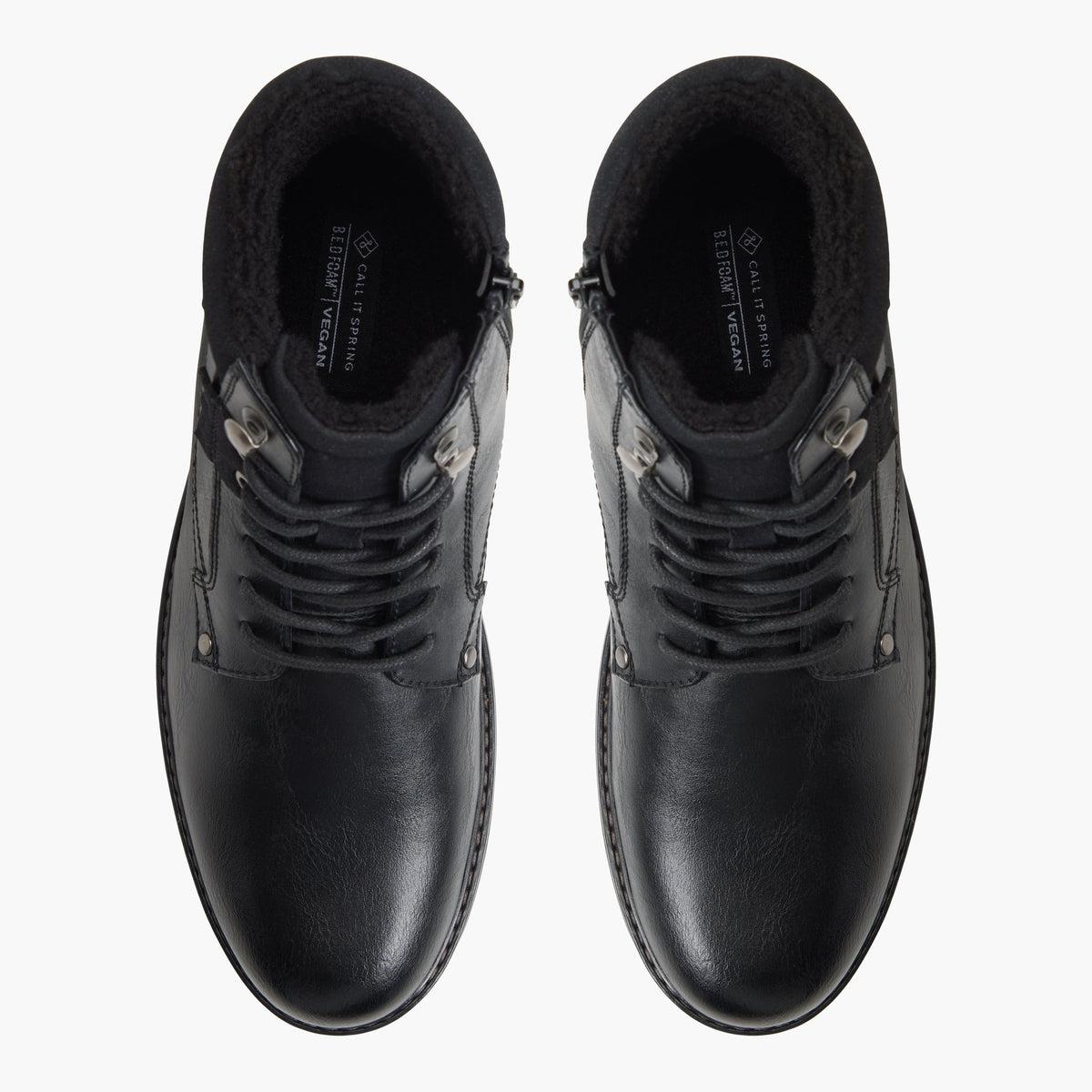Top-down view of the Black Redwood Lace-Up Boots