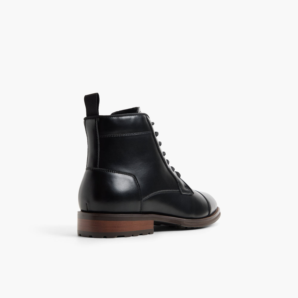 Three-quarter angle of Black Pinecrest Lace-up Boots's back side