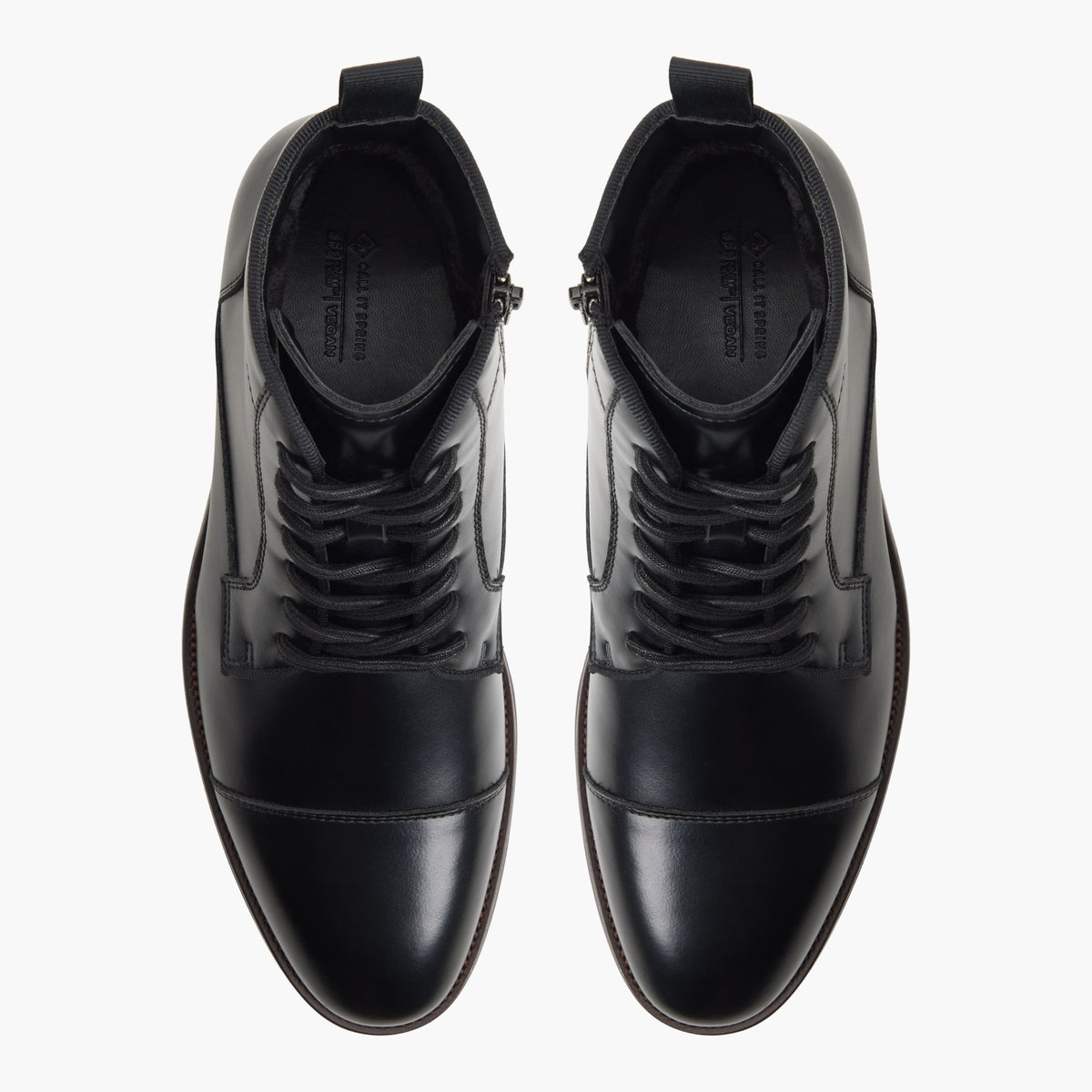 Top-down view of the Black Pinecrest Lace-up Boots