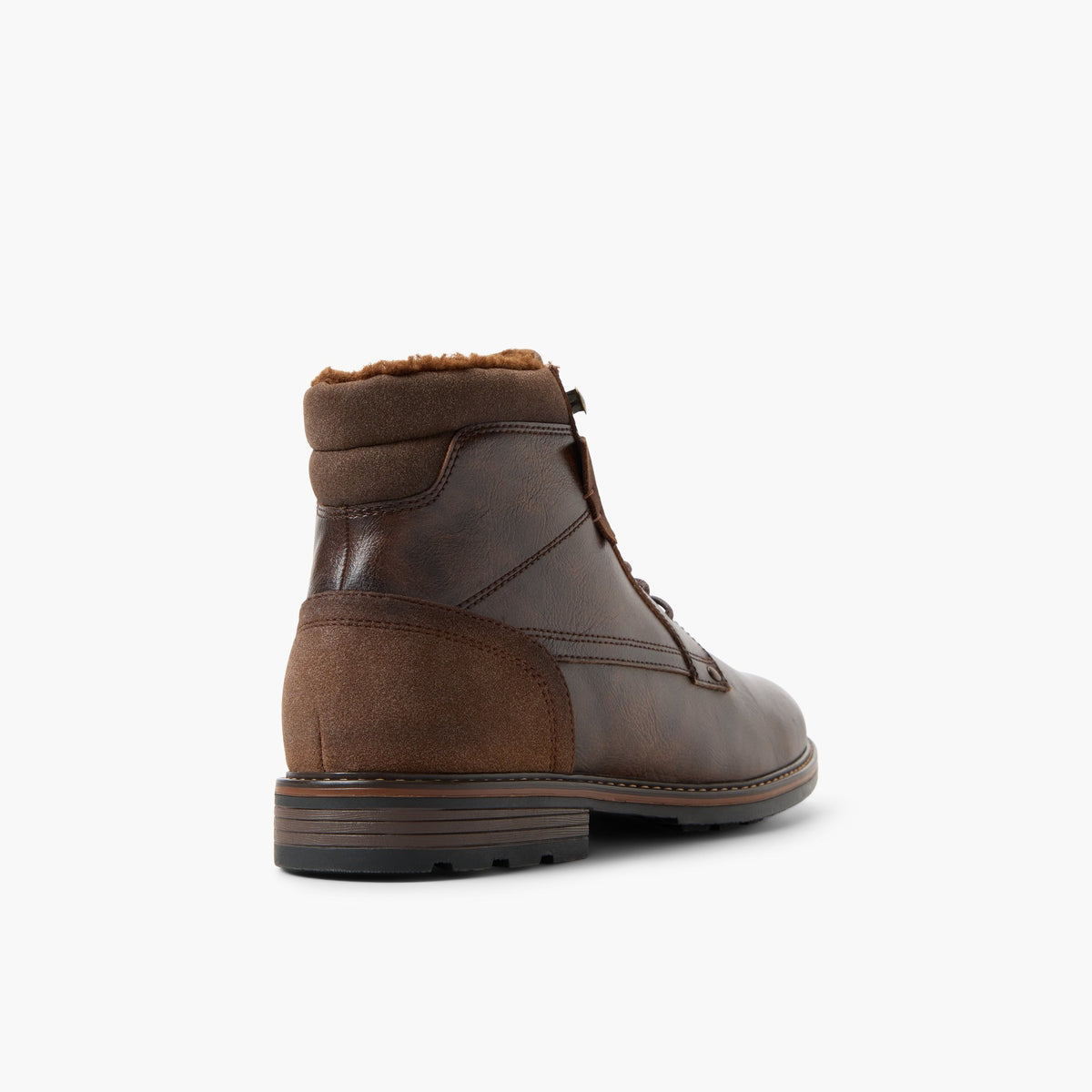 Three-quarter angle of Brown Redwood Lace-Up Boots's back side