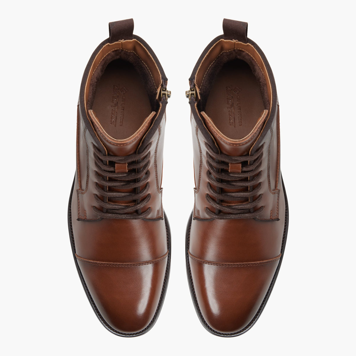 Vue de dessus de la Cognac Pinecrest Bottes à lacets