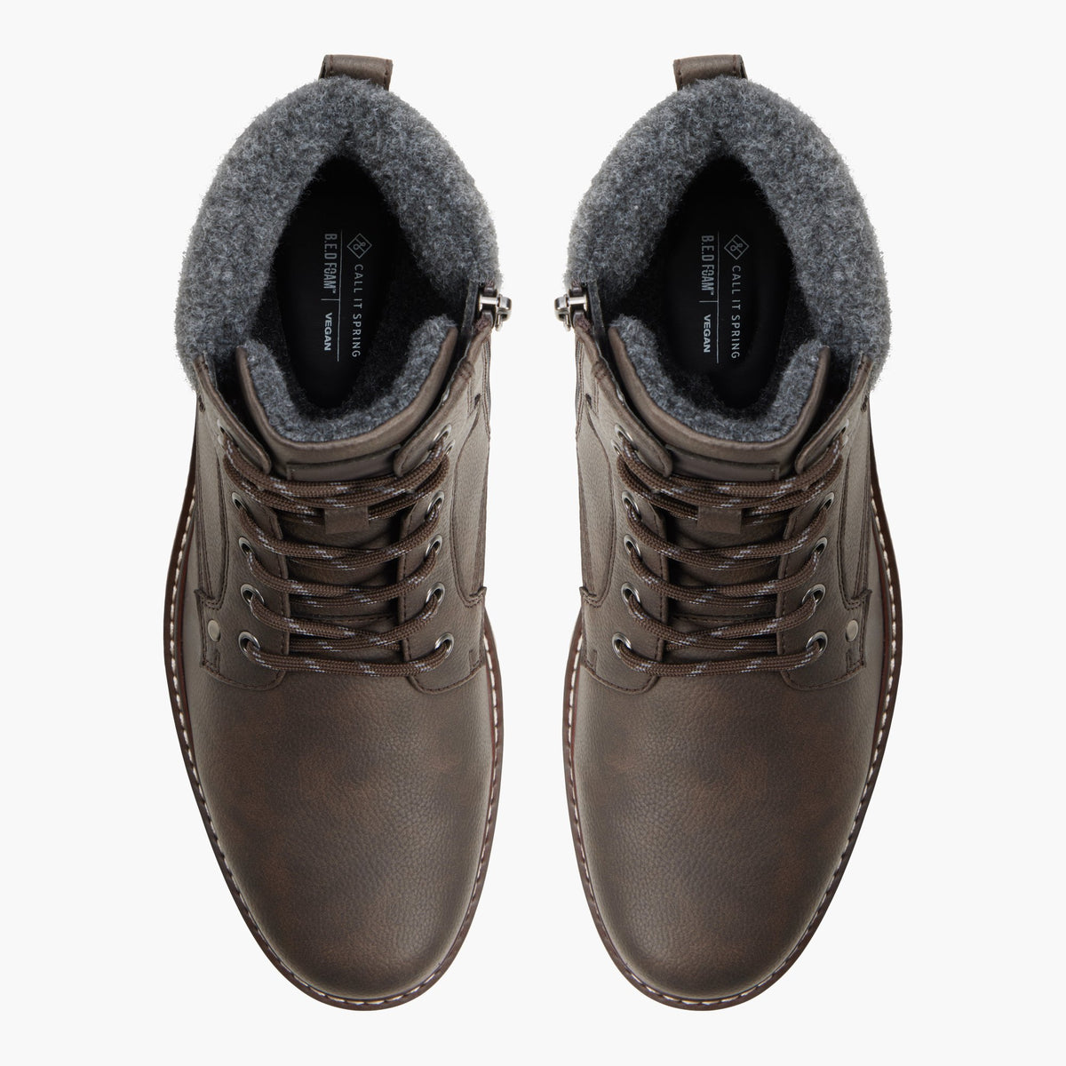 Vue de dessus de la Brown Terrain Bottes à lacets