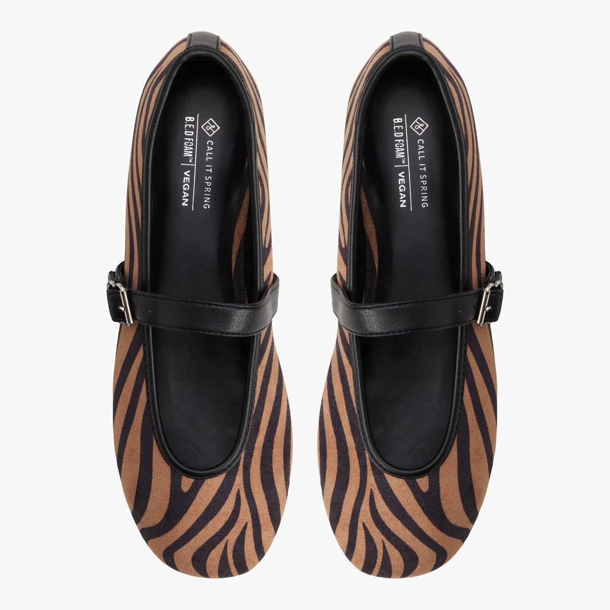 Vue de dessus de la Black multi Elyiaa Ballerines Mary Jane