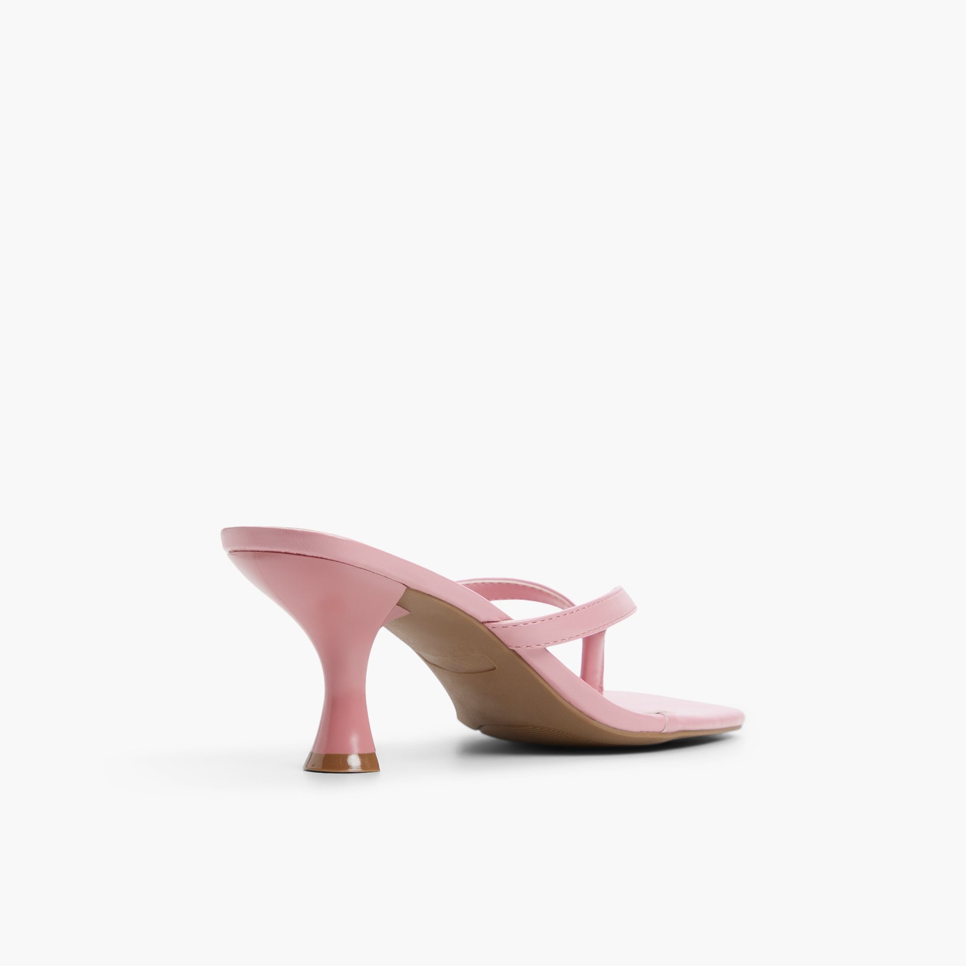Angle de trois quarts de l'arrière de Pink Luxa Sandales tong à talon