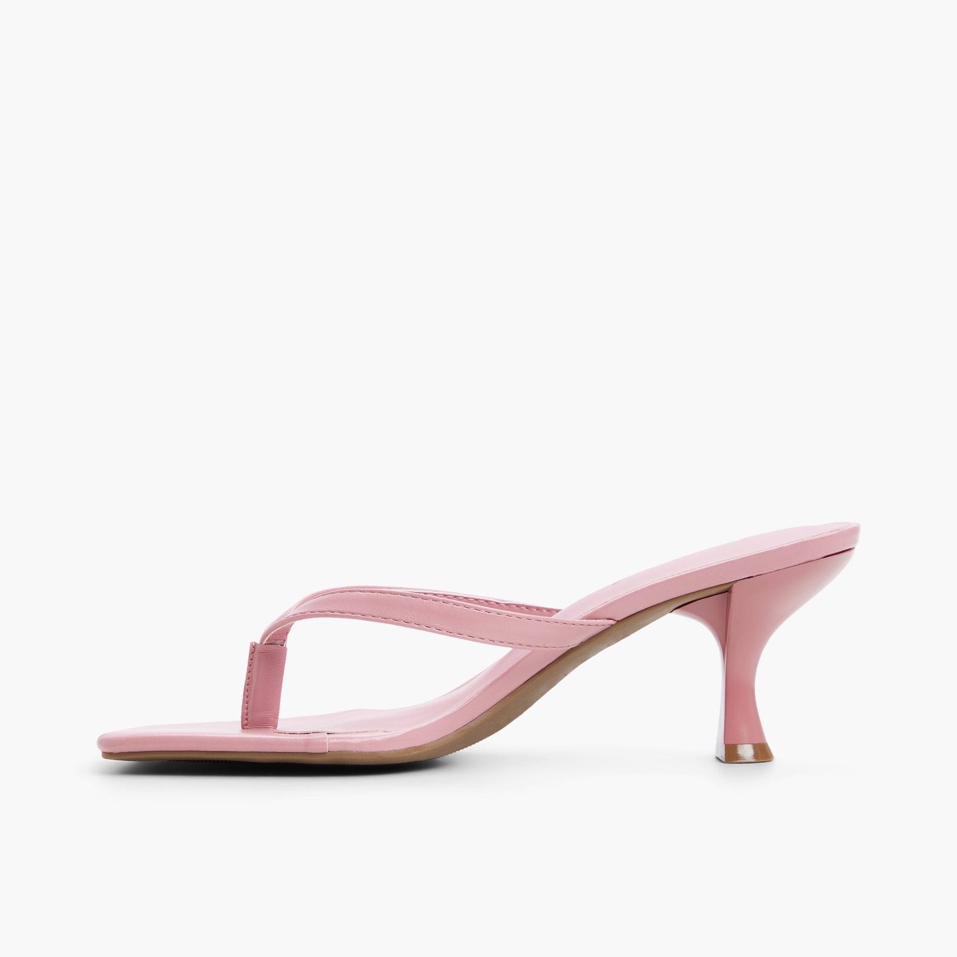 Vue latérale de Pink Luxa Sandales tong à talon