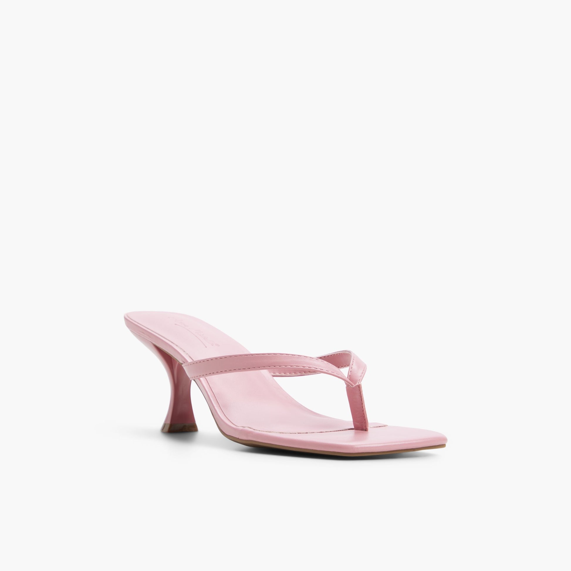 Angle de trois quarts de la face avant de Pink Luxa Sandales tong à talon